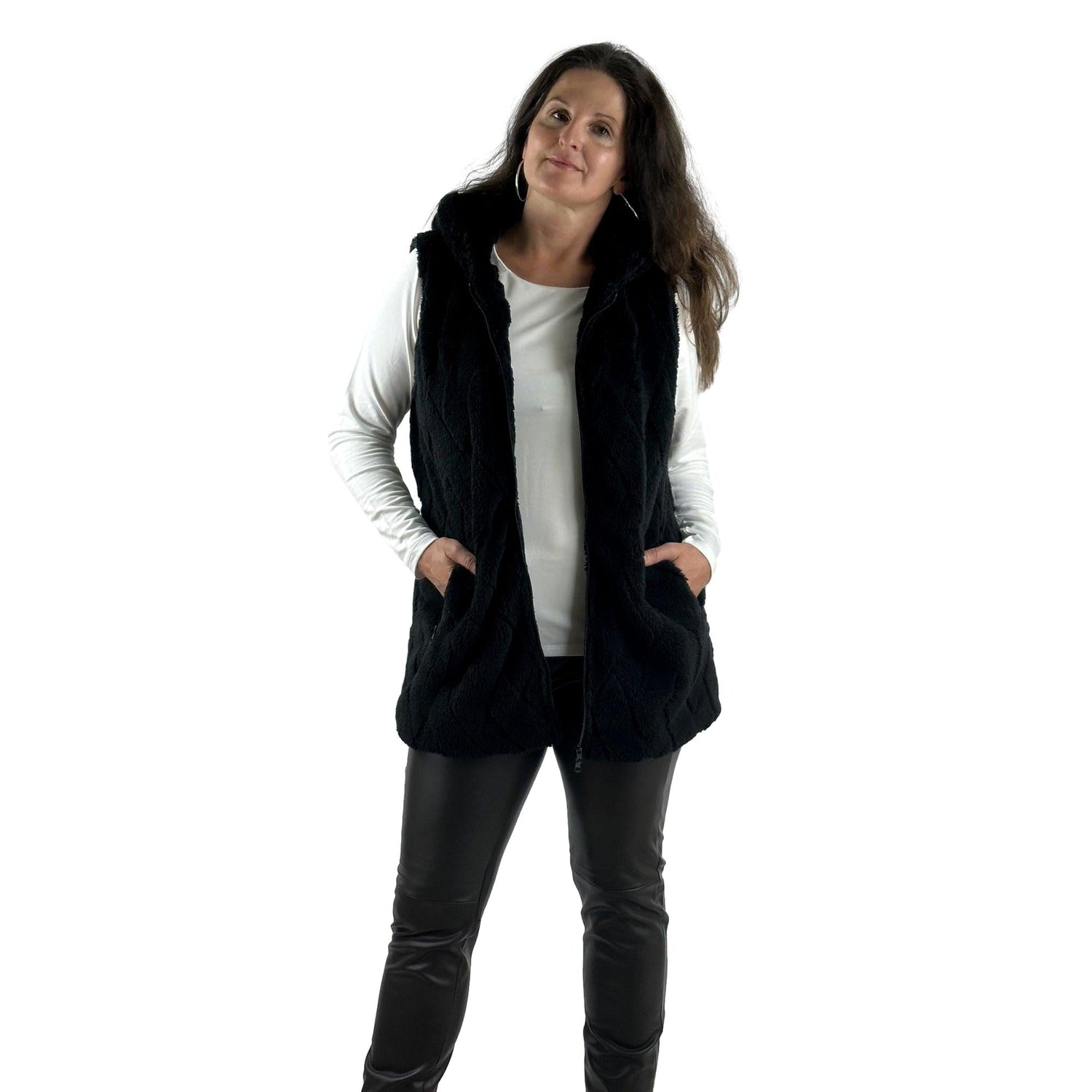 Long Weste in Flauschqualität. Mode von M.X.O. Seidel Moden Onlineshop