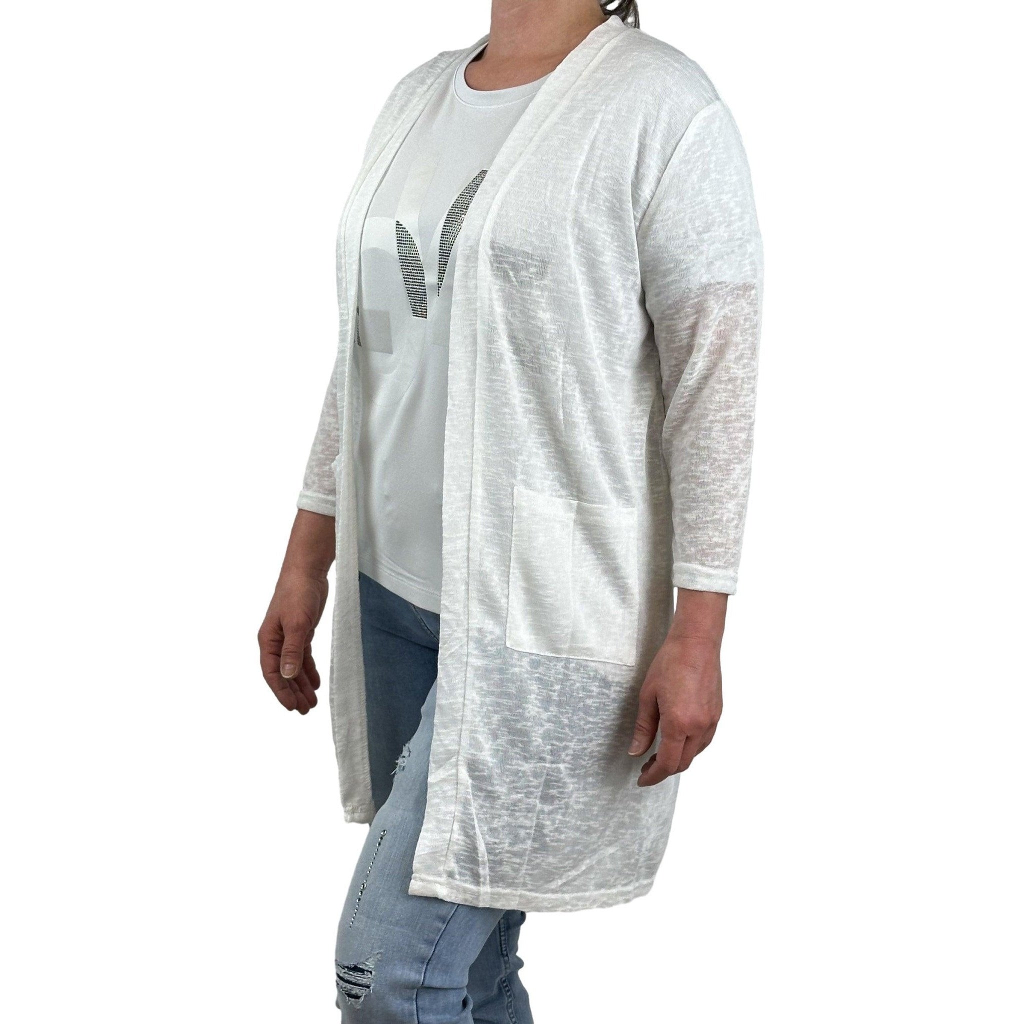 Lange, leichte Strickjacke. Mode von M.X.O. Seidel Moden Onlineshop