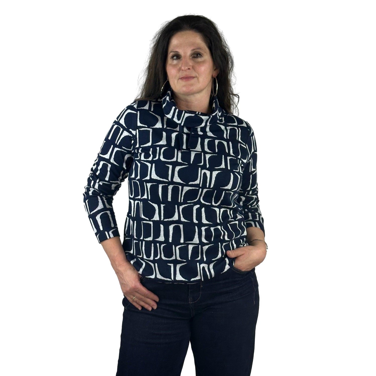 Pullover mit halsfernem Rollkragen. Mode von Rabe. Seidel Moden Onlineshop
