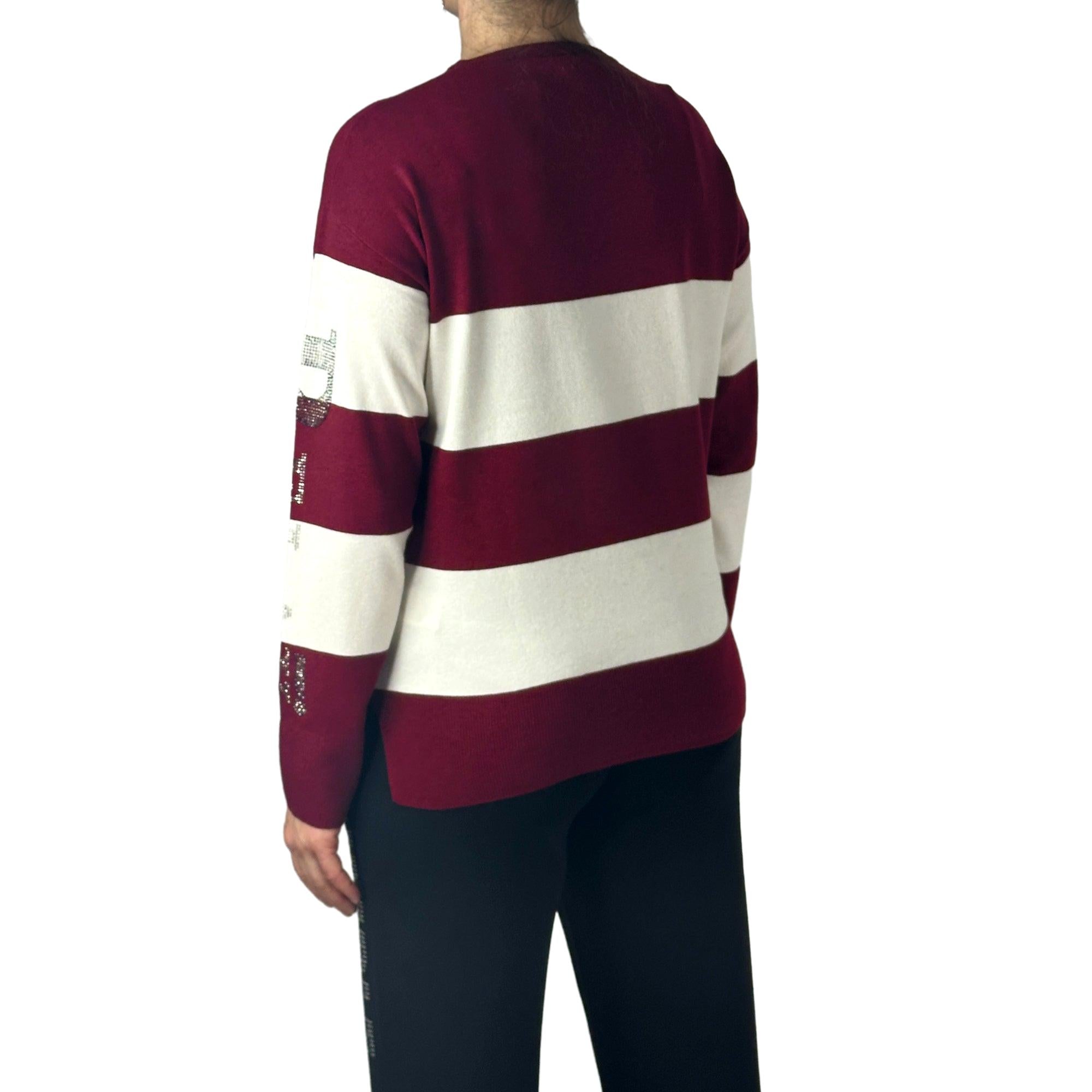 Streifenpullover mit Strass. Mode von Rabe. Seidel Moden Onlineshop