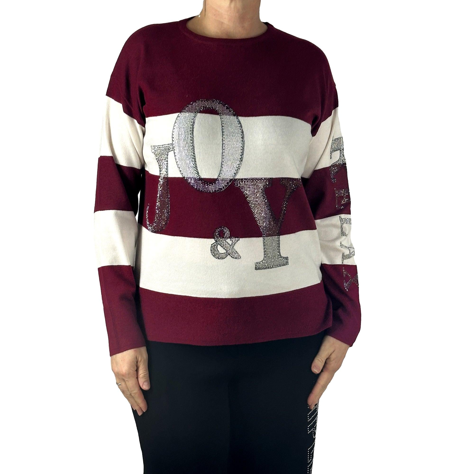 Streifenpullover mit Strass. Mode von Rabe. Seidel Moden Onlineshop