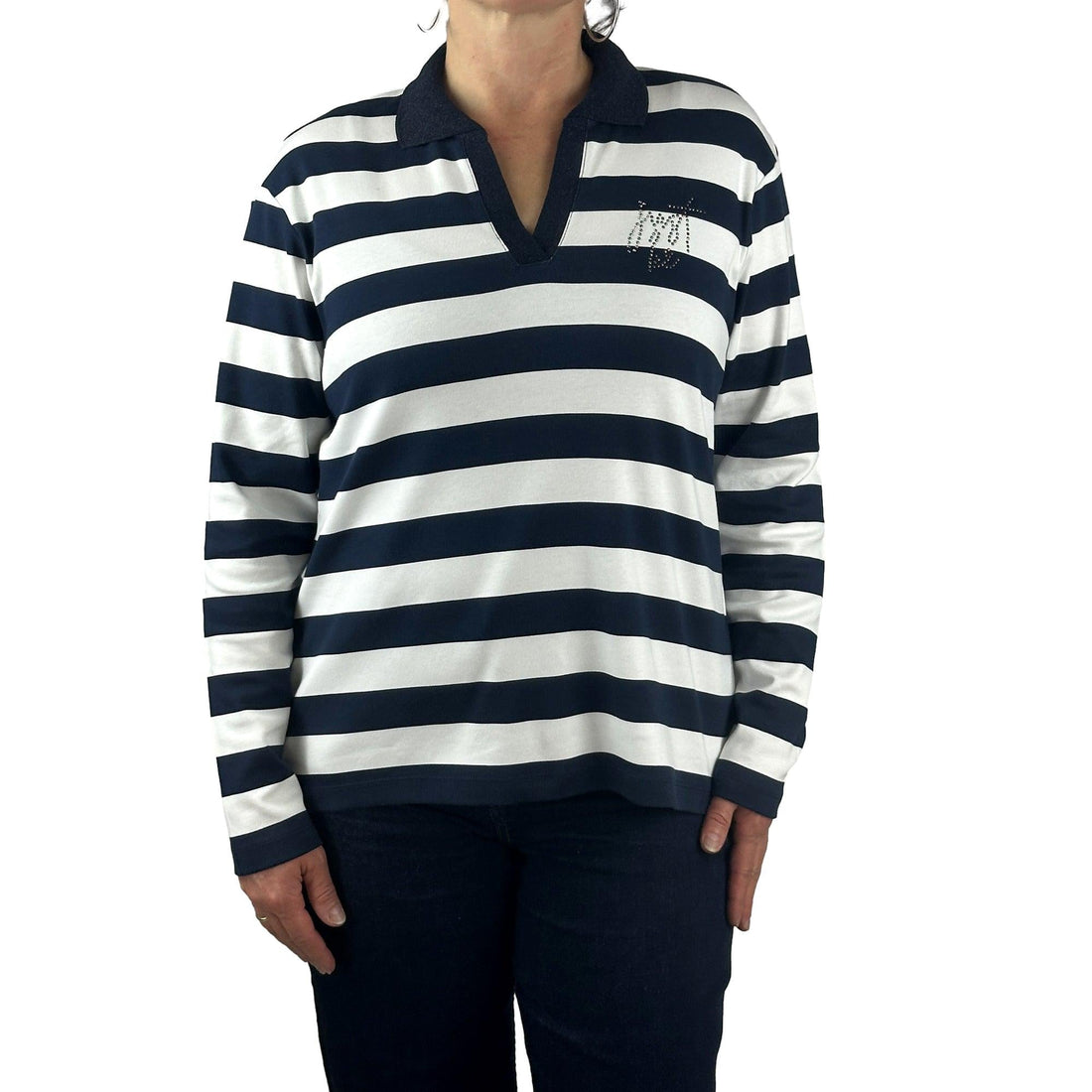 Streifenshirt mit V-Ausschnitt. Mode von Rabe. Seidel Moden Onlineshop