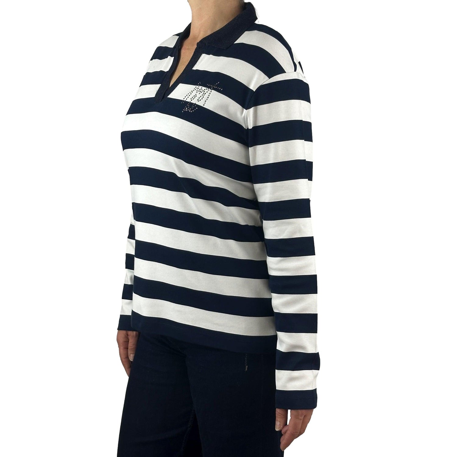 Streifenshirt mit V-Ausschnitt. Mode von Rabe. Seidel Moden Onlineshop