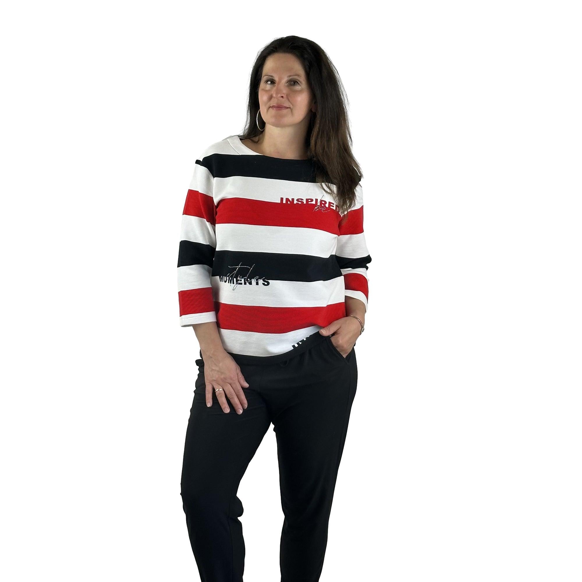 Sweatshirt mit Streifen. Mode von Rabe. Seidel Moden Onlineshop