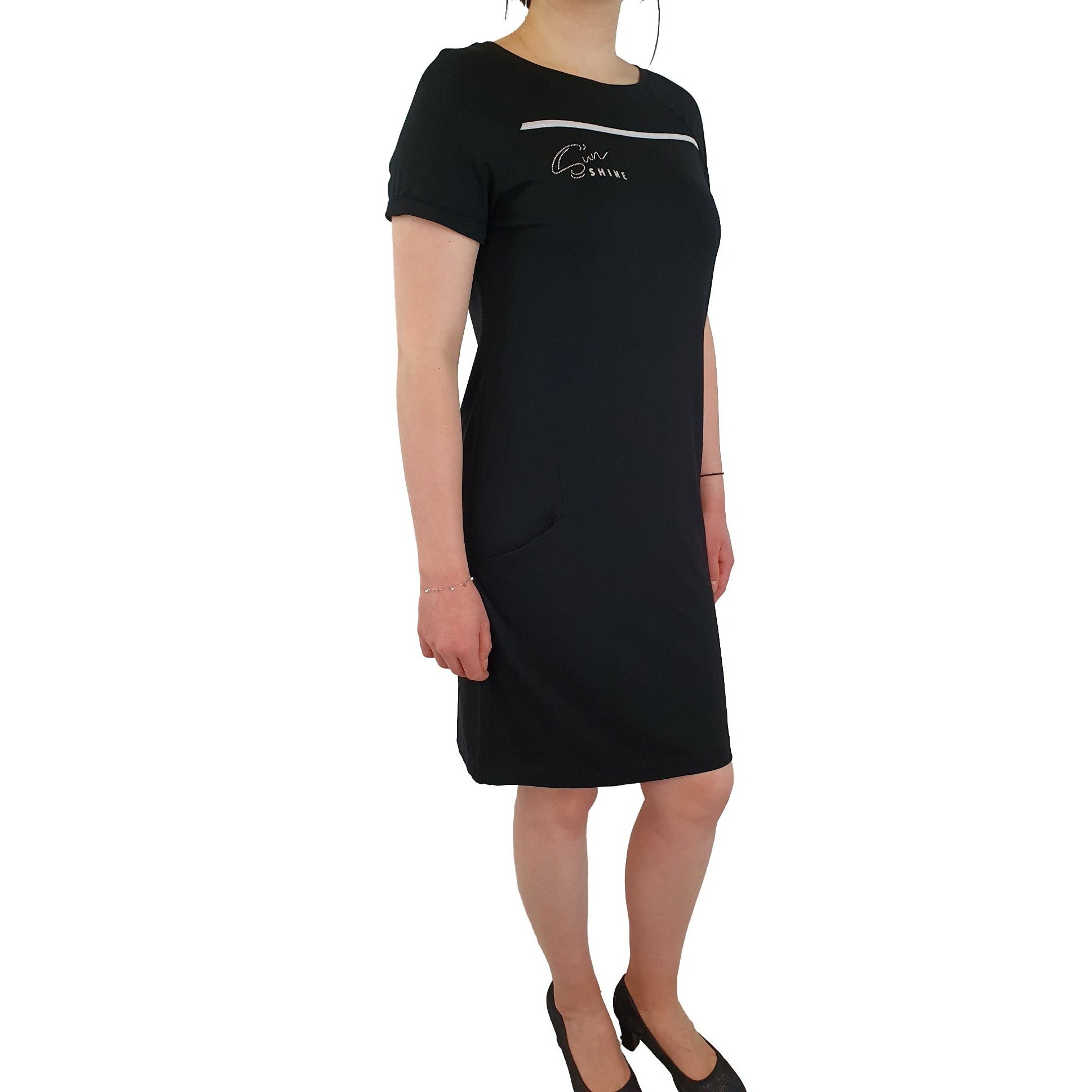 Kleid mit Glitzerschrift. Mode von Seidel. Seidel Moden Onlineshop