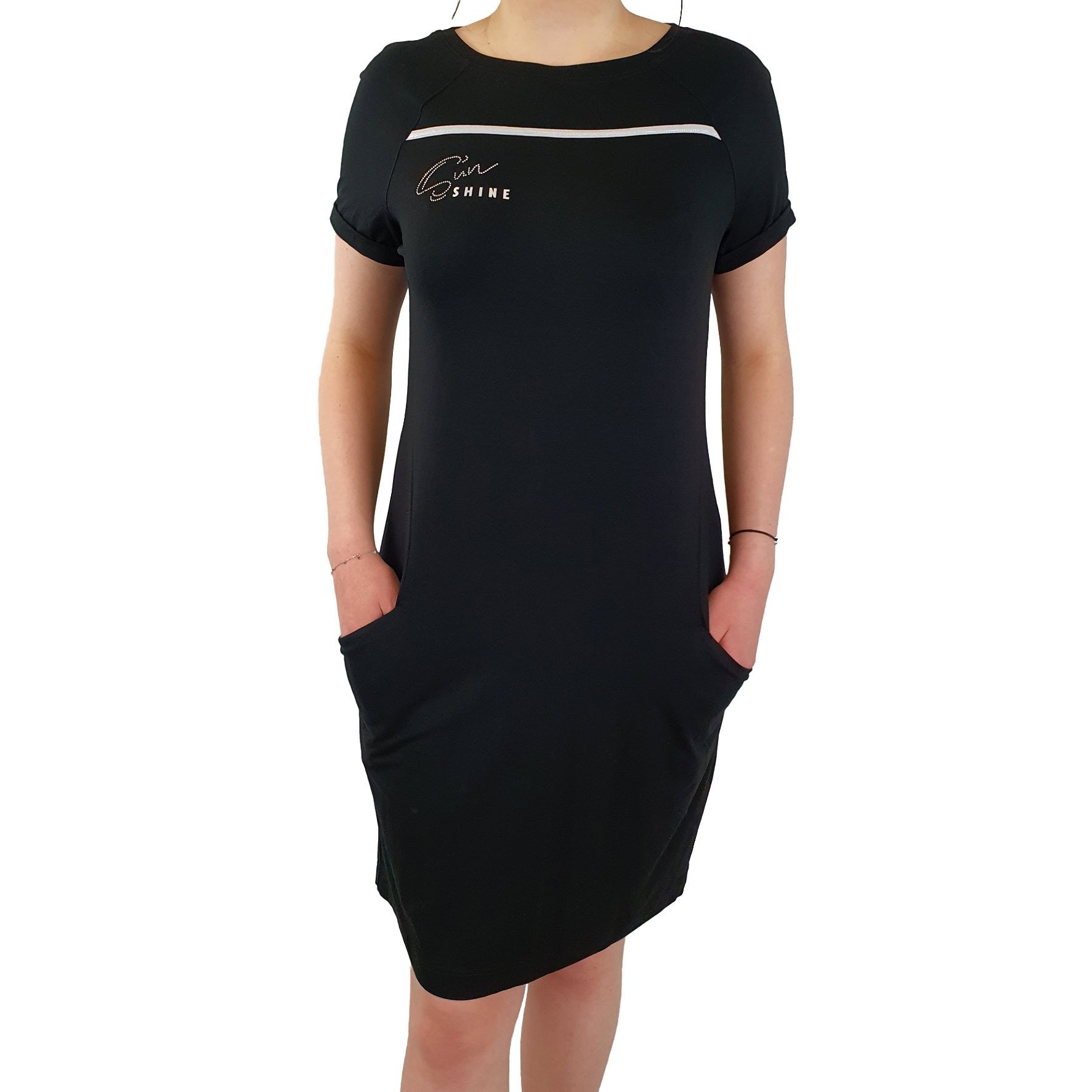 Kleid mit Glitzerschrift. Mode von Seidel. Seidel Moden Onlineshop