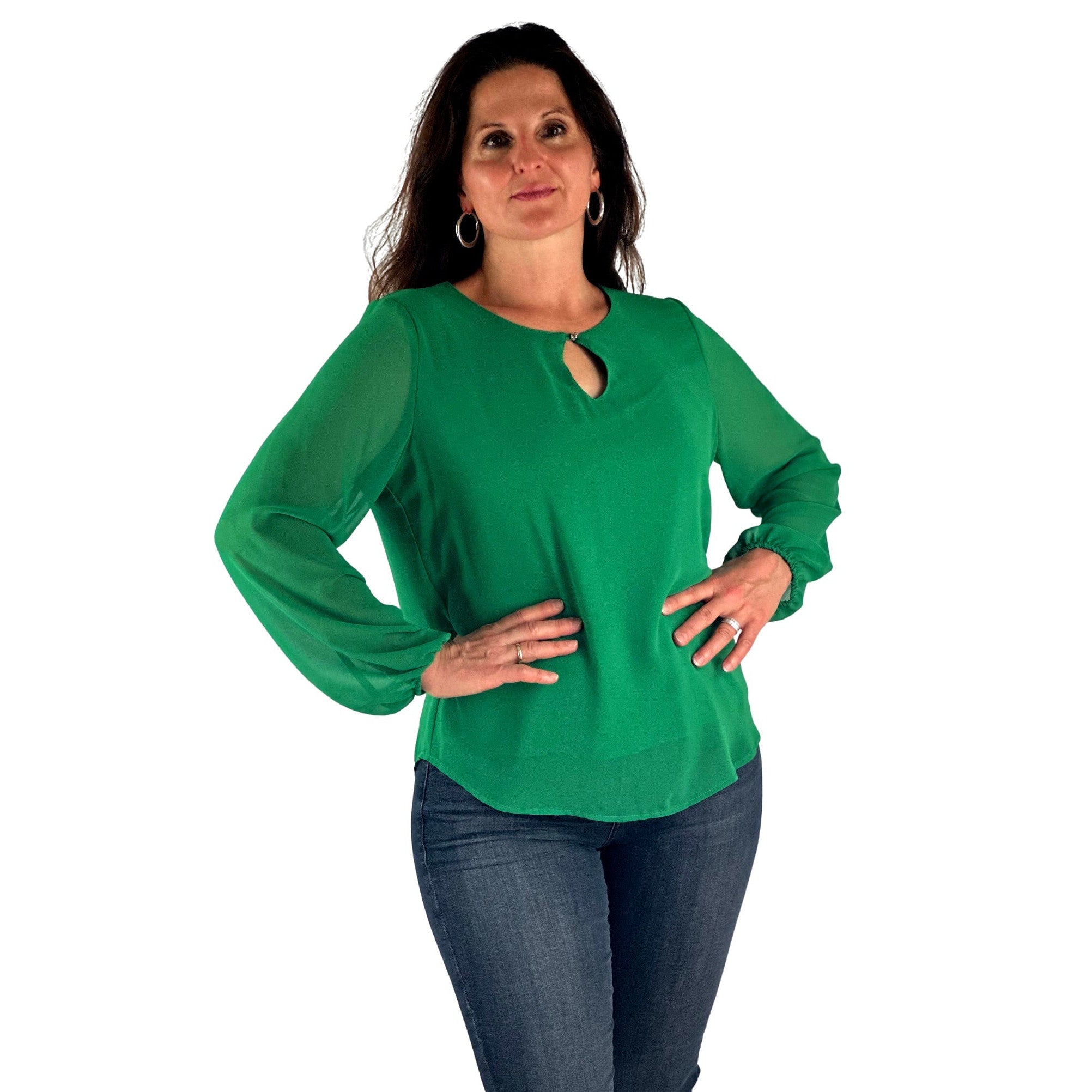 Schluse mit Cut-Out am Ausschnitt. Mode von Seidel. Seidel Moden Onlineshop