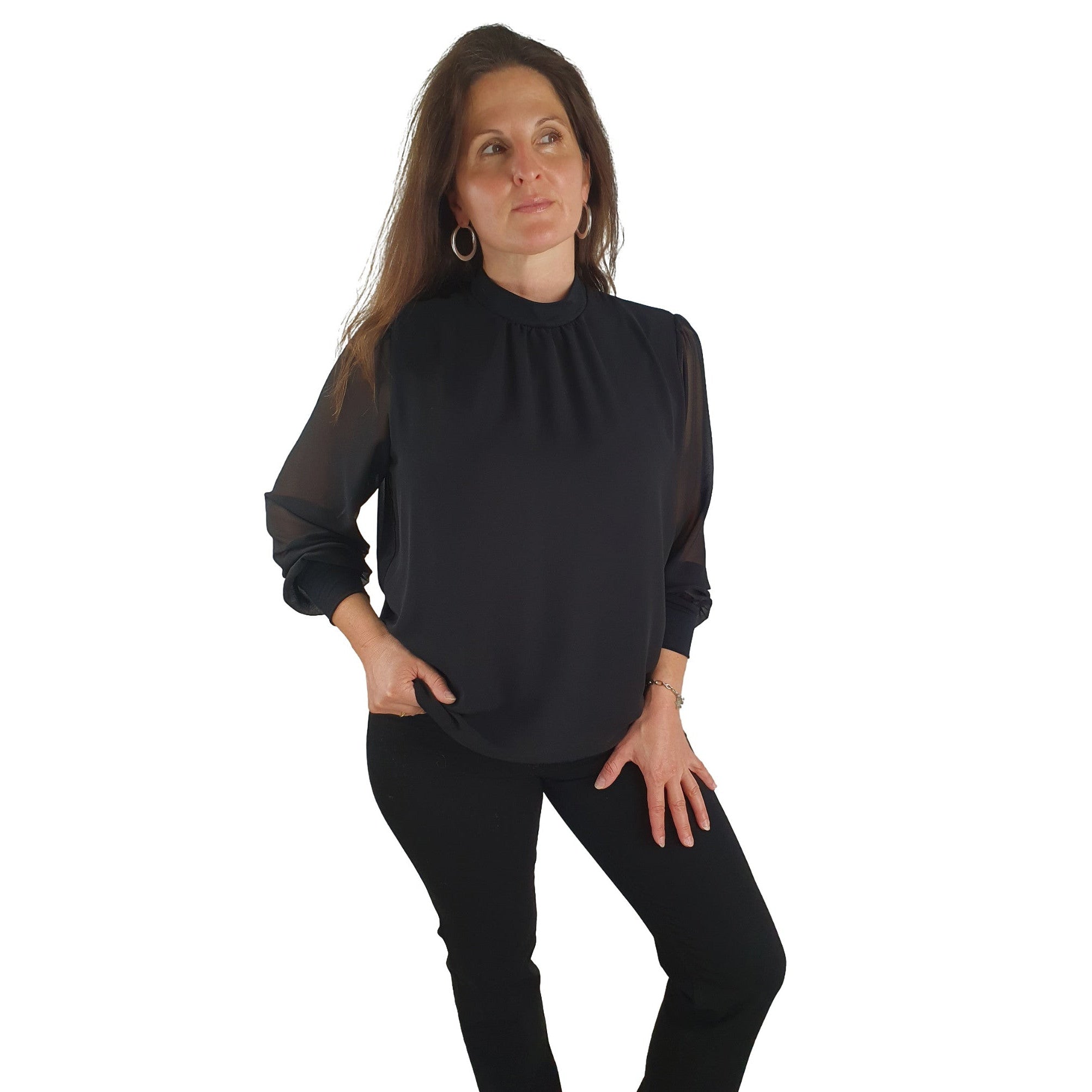 Schluse mit angeschnittenem Kragen. Mode von Seidel. Seidel Moden Onlineshop