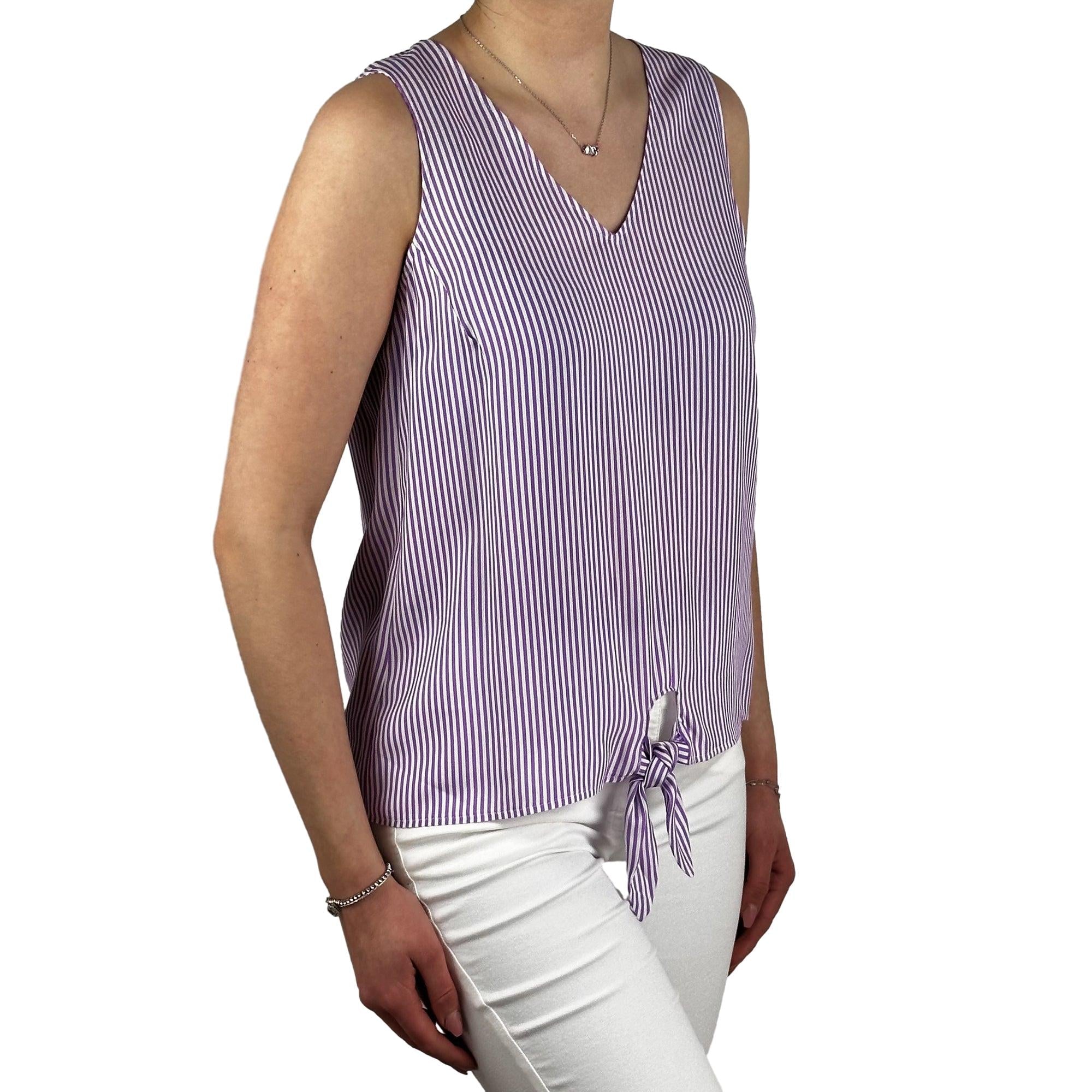 Streifen Top mit V-Ausschnitt. Mode von Seidel. Seidel Moden Onlineshop