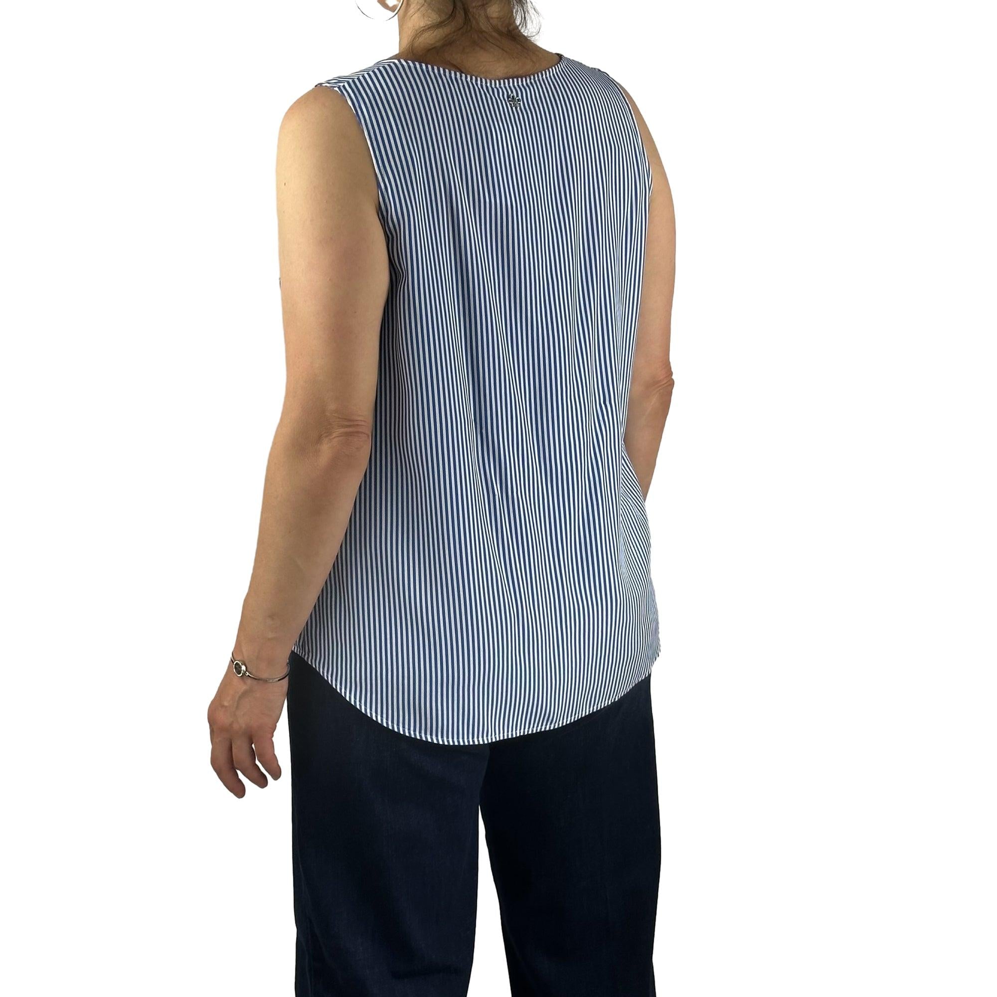 Streifen Top mit V-Ausschnitt. Mode von Seidel. Seidel Moden Onlineshop