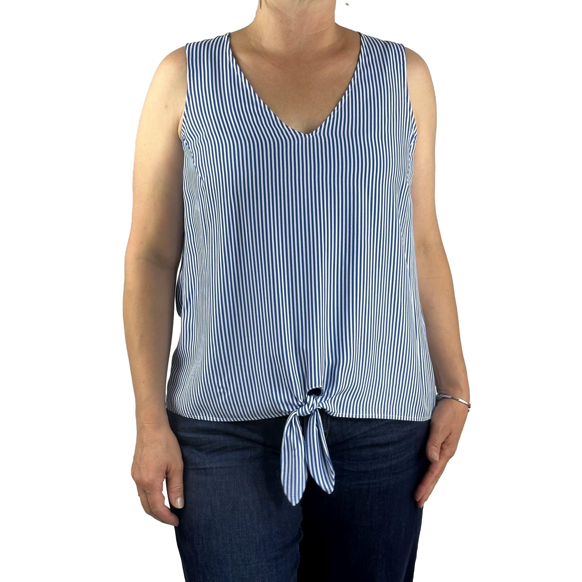 Streifen Top mit V-Ausschnitt. Mode von Seidel. Seidel Moden Onlineshop