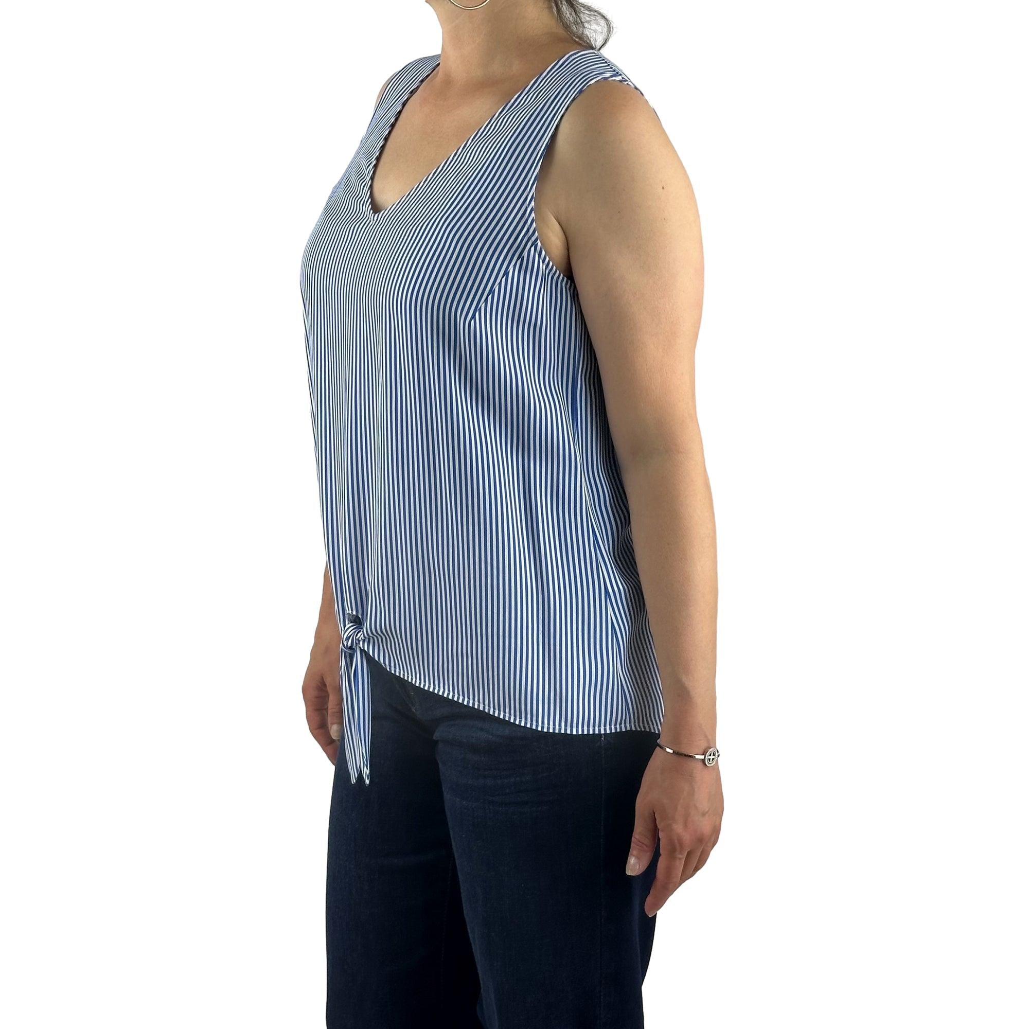 Streifen Top mit V-Ausschnitt. Mode von Seidel. Seidel Moden Onlineshop