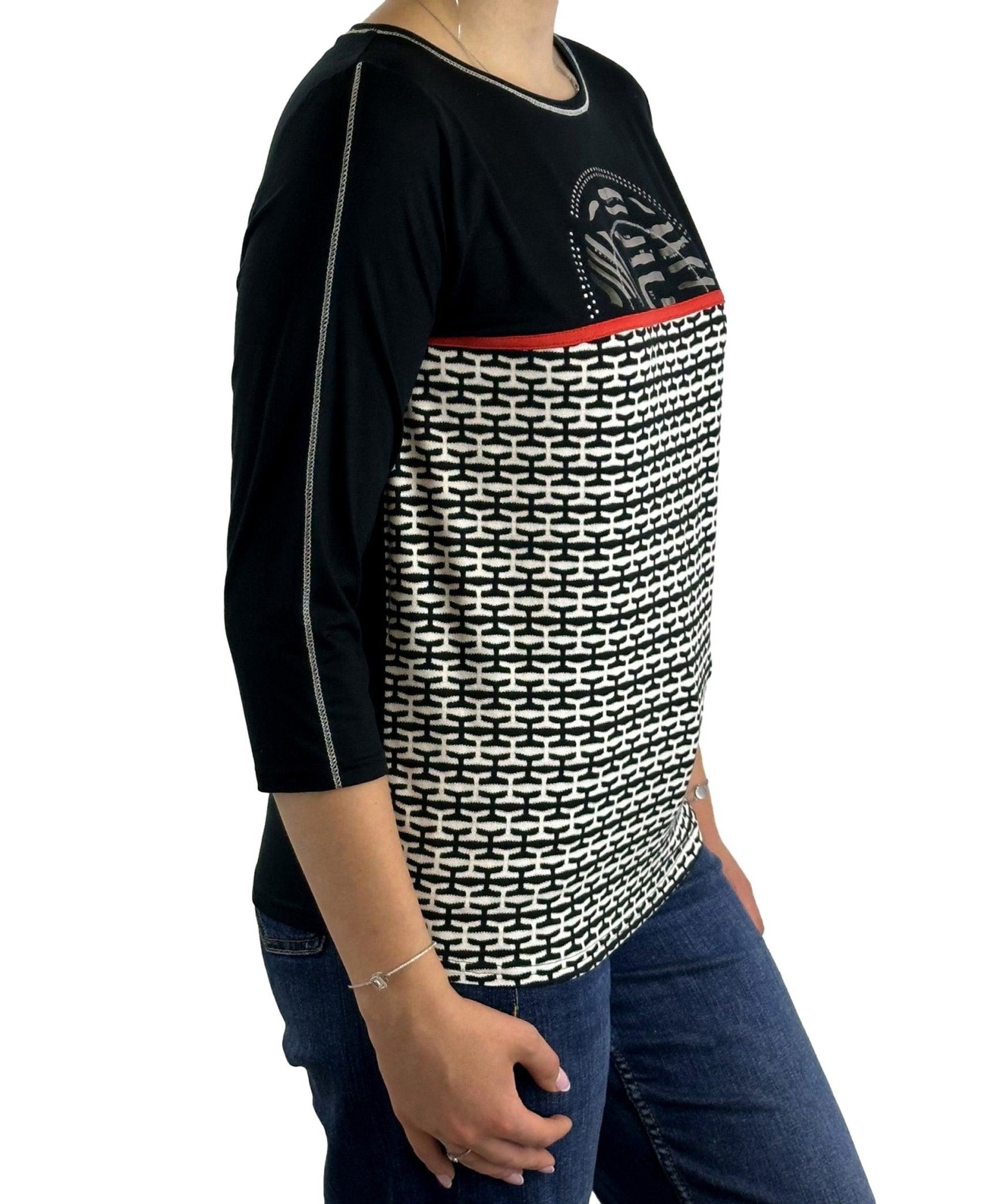 Shirt mit Front-Print und Muster. Mode von Frank Walder. Seidel Moden Onlineshop