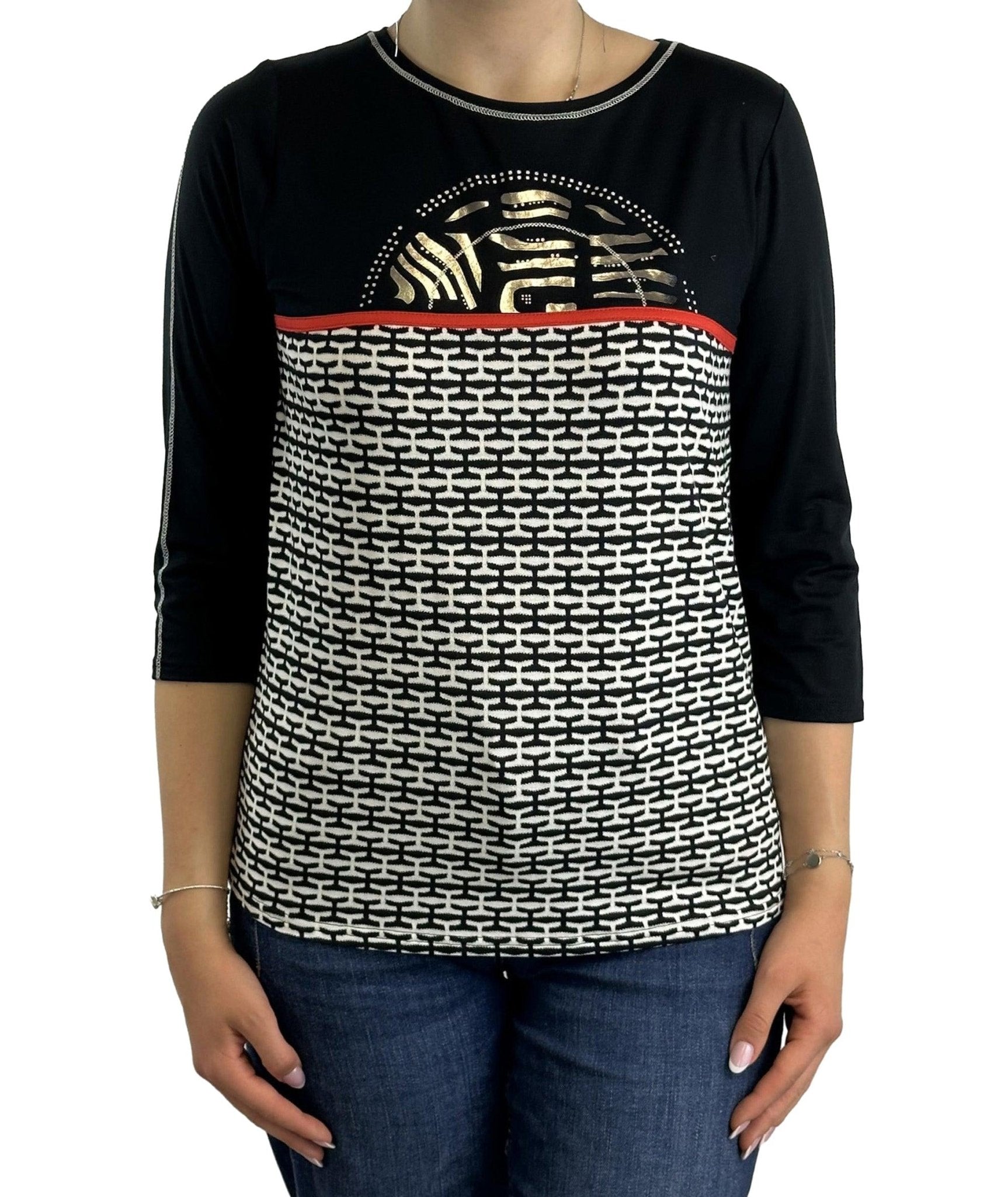 Shirt mit Front-Print und Muster. Mode von Frank Walder. Seidel Moden Onlineshop