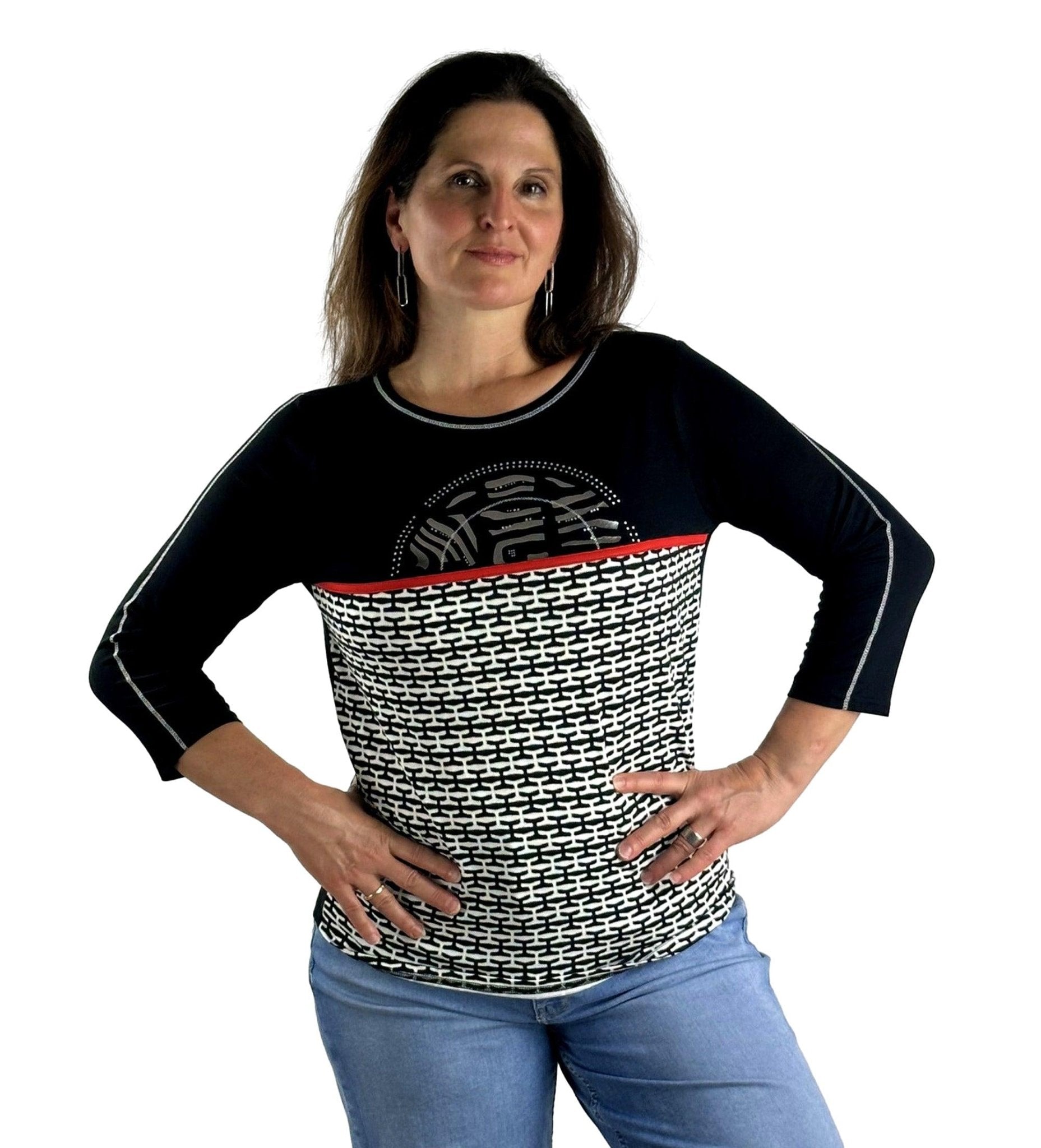 Shirt mit Front-Print und Muster. Mode von Frank Walder. Seidel Moden Onlineshop