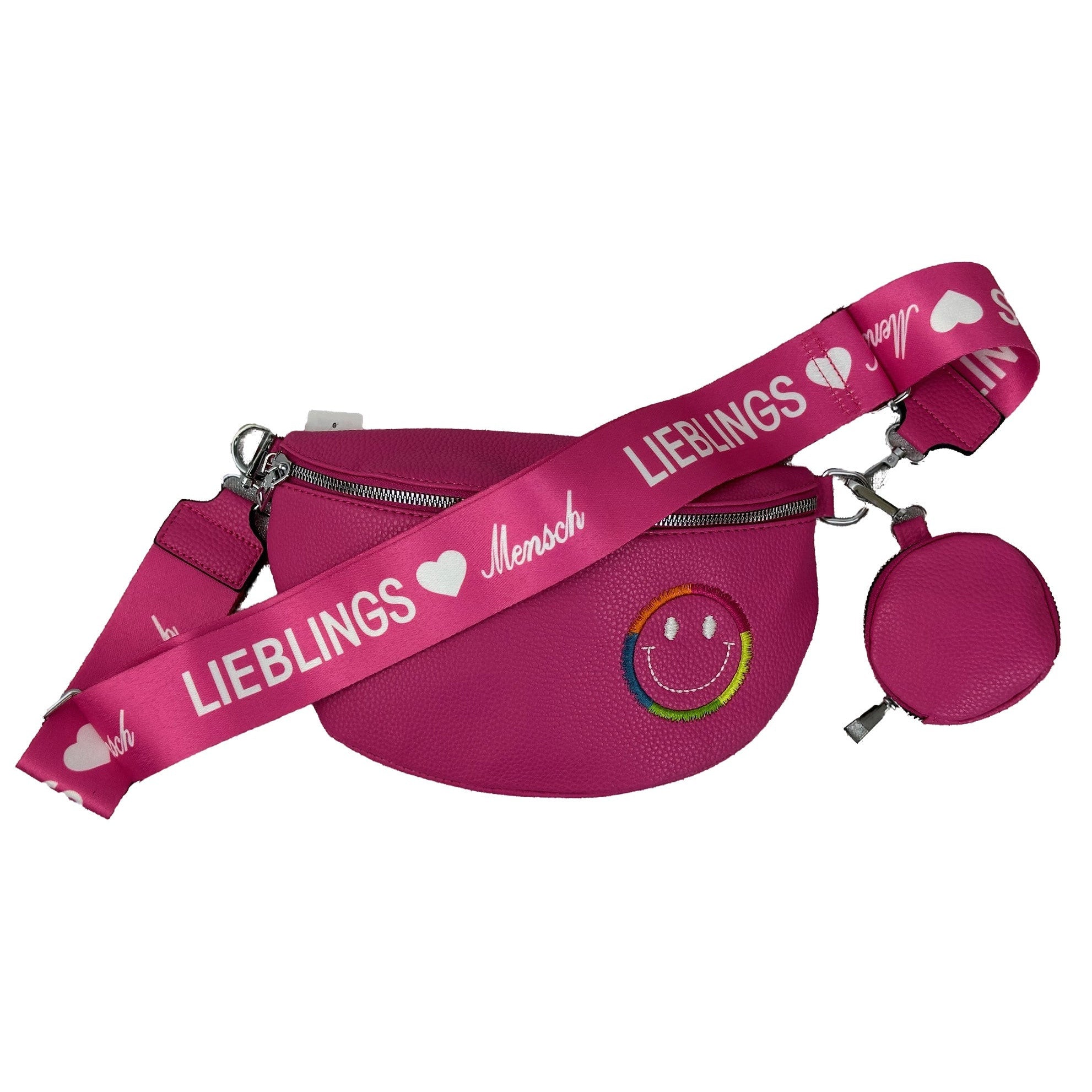 Umhängetasche Smiley mit Reißverschlussfach. Mode von Cassandra. Seidel Moden Onlineshop