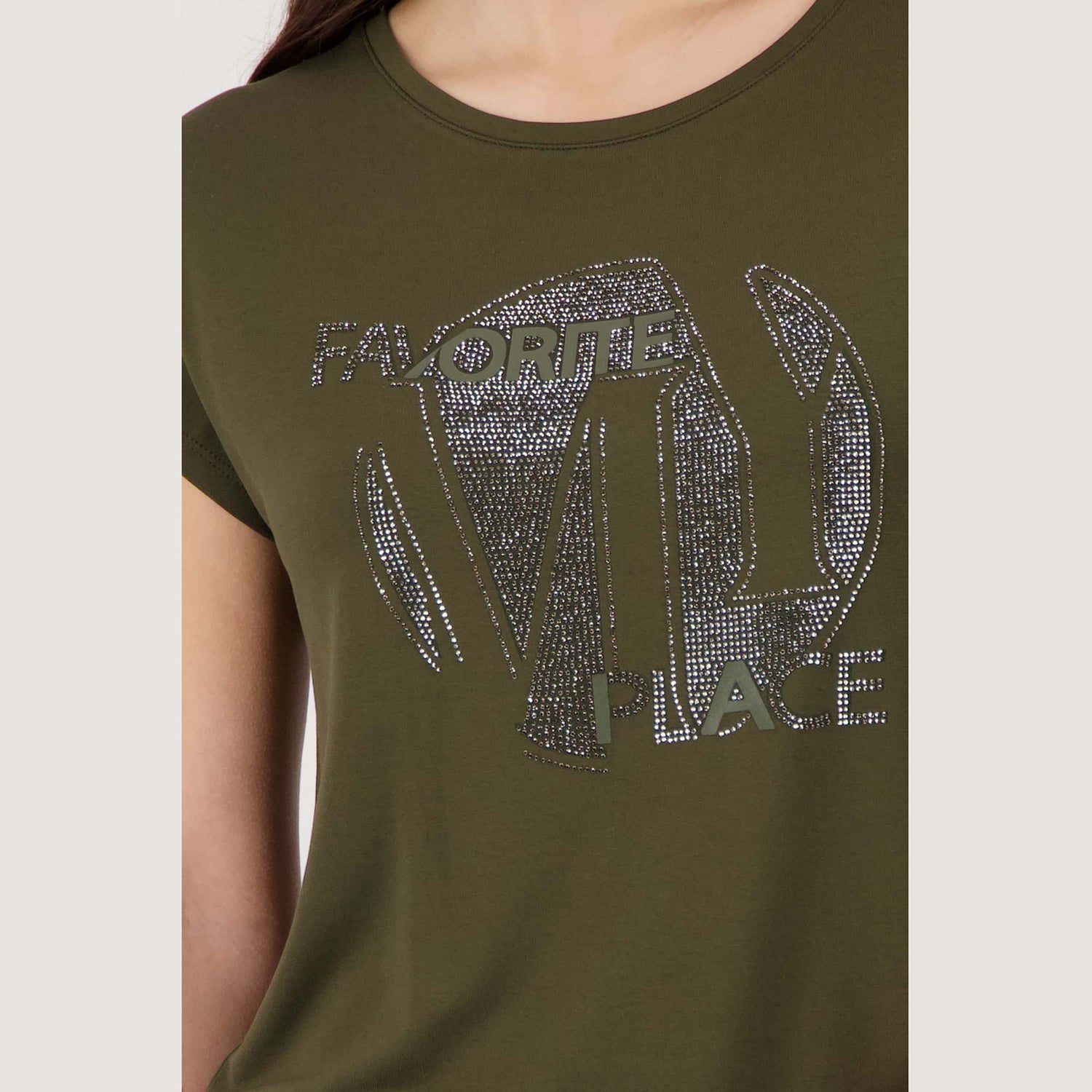 T-Shirt mit Strasssteinen