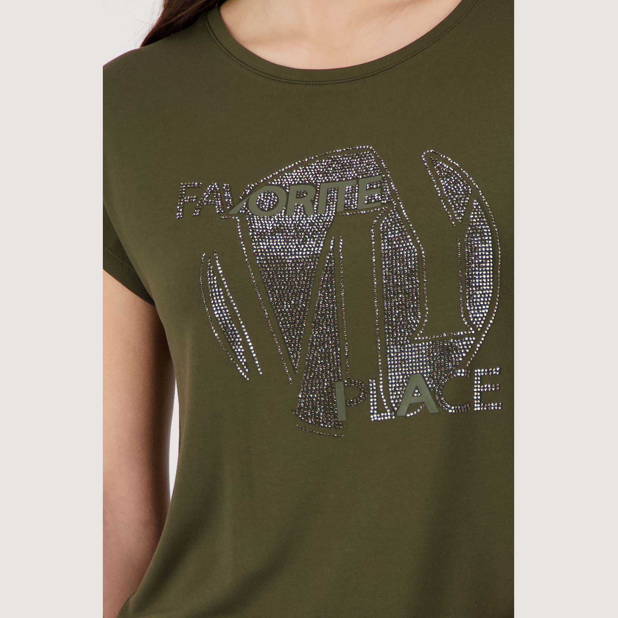 T-Shirt mit Strasssteinen
