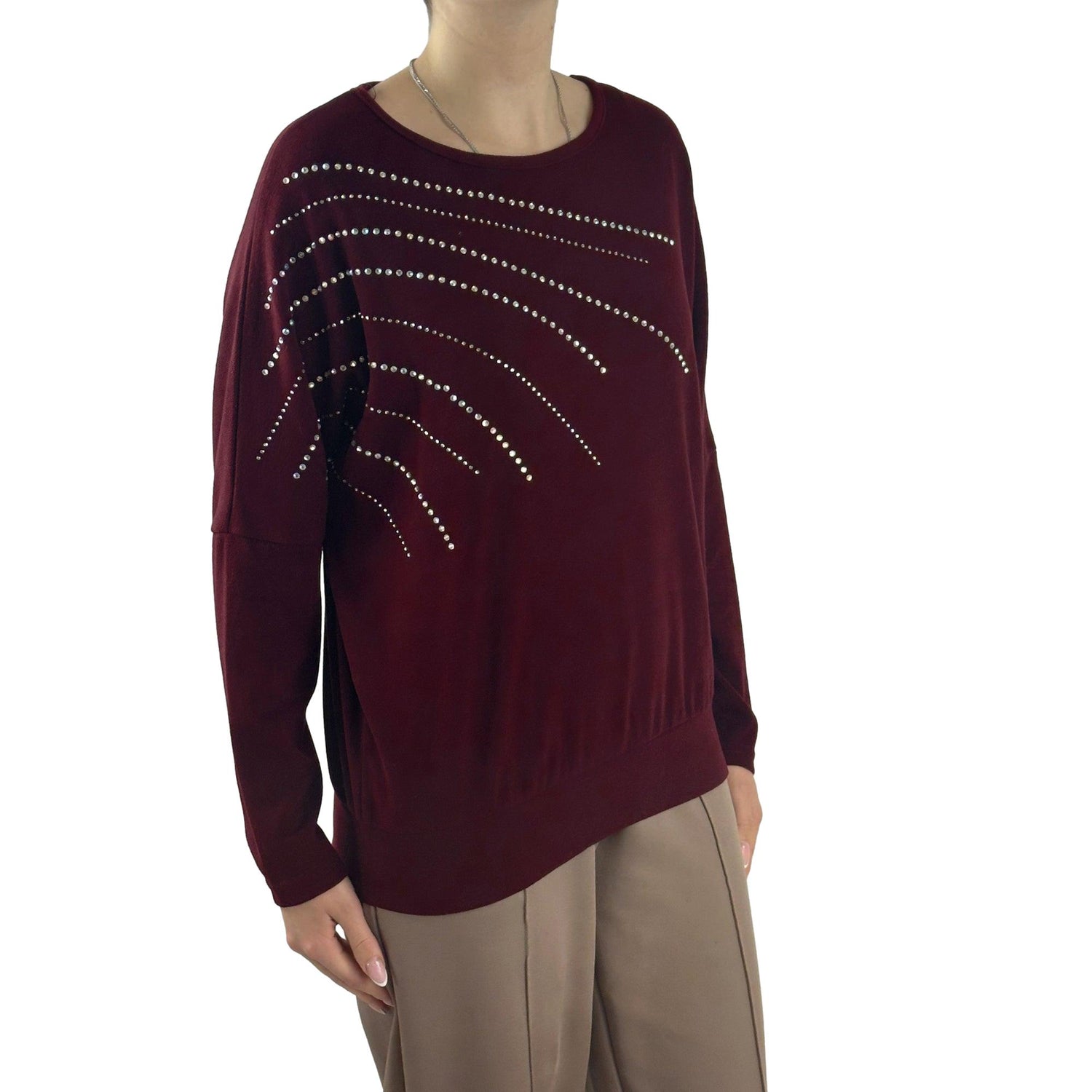 Pullover mit Strasssteinen