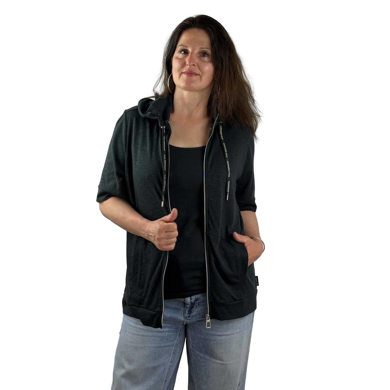 Sweatjacke kurzarm