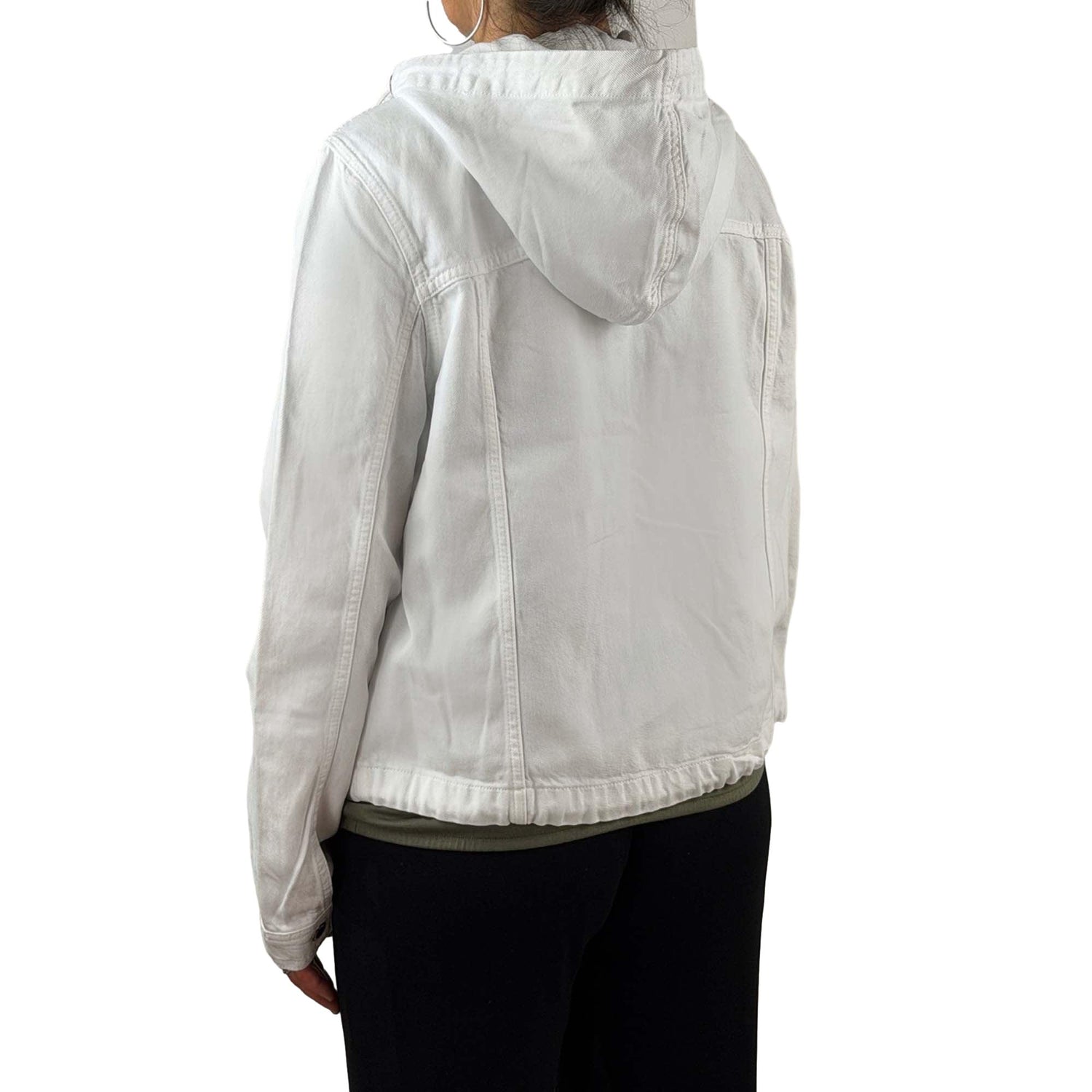 Denim jacket with hood