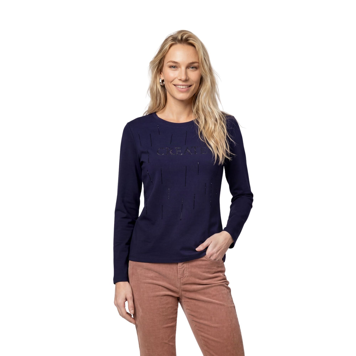 Langarmshirt mit Schmuckdetails - Mode von  Monari