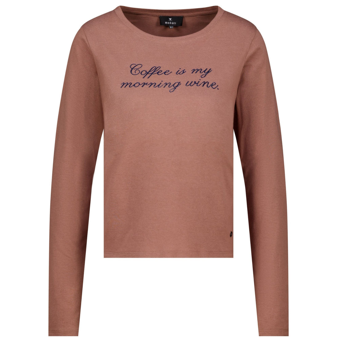 Langarmshirt mit Strassschriftzug - Mode von  Monari