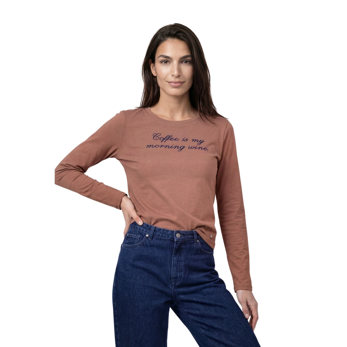 Langarmshirt mit Strassschriftzug - Mode von  Monari