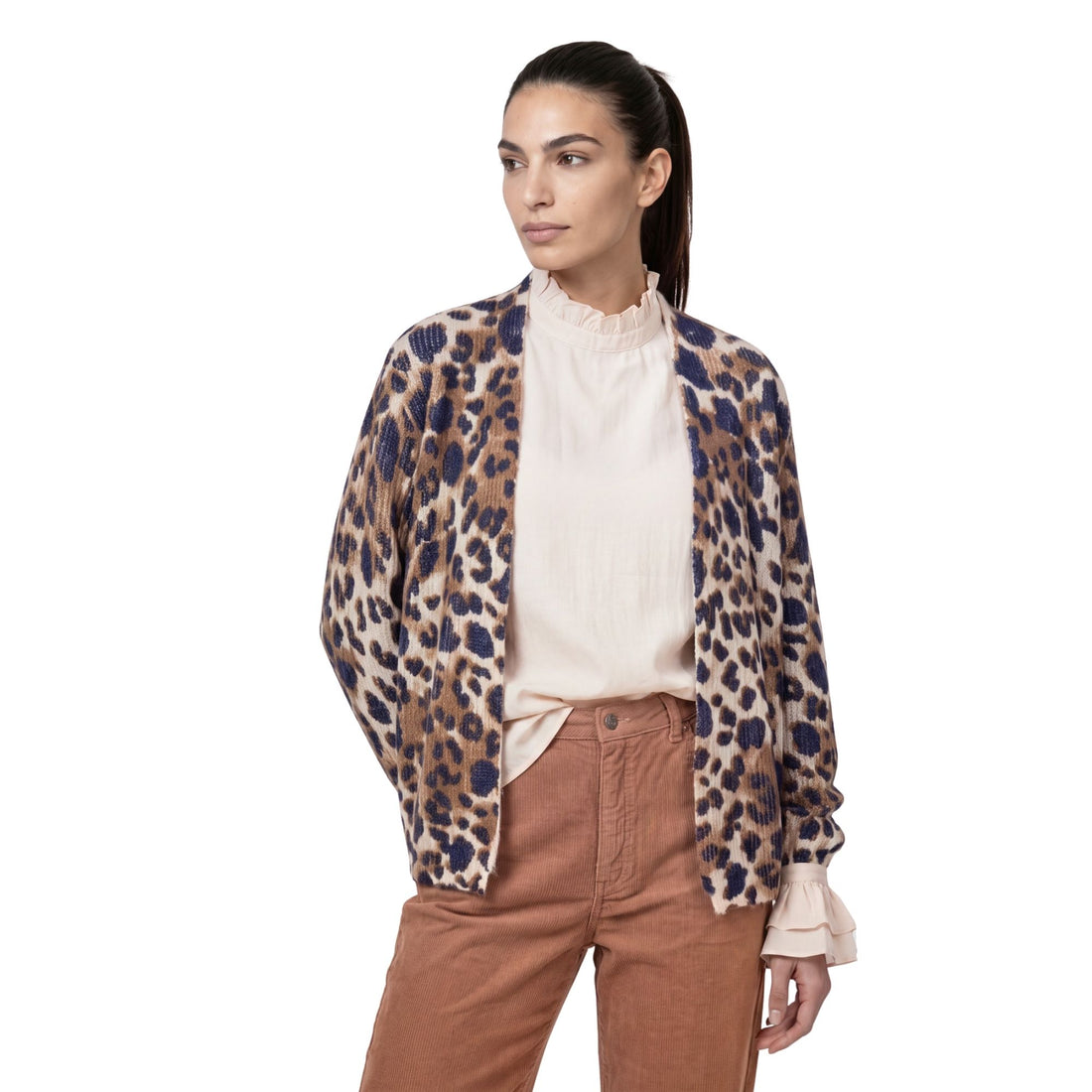 Strickjacke mit Leomuster - Mode von  Monari