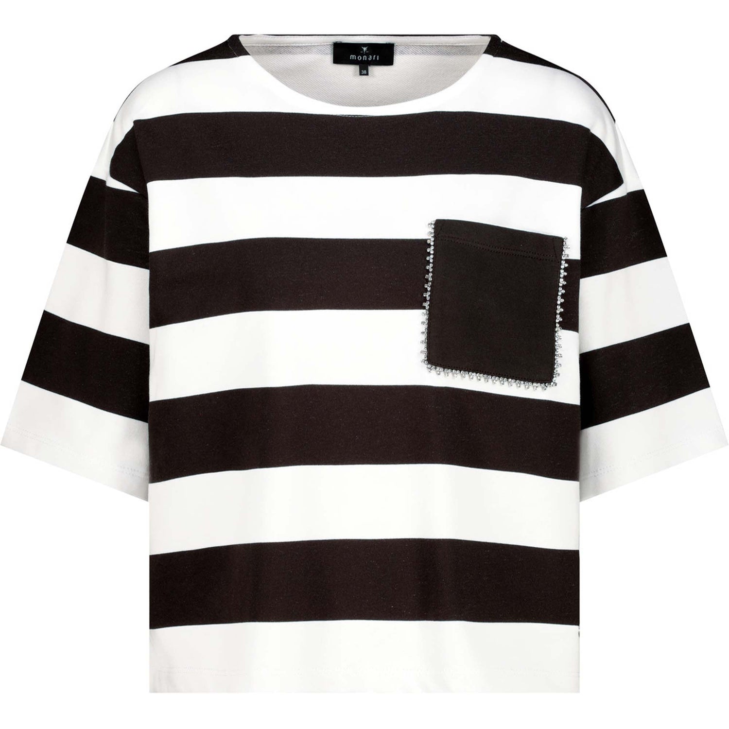 Sweatshirt mit Streifen und Schmuckdetails - Mode von Monari