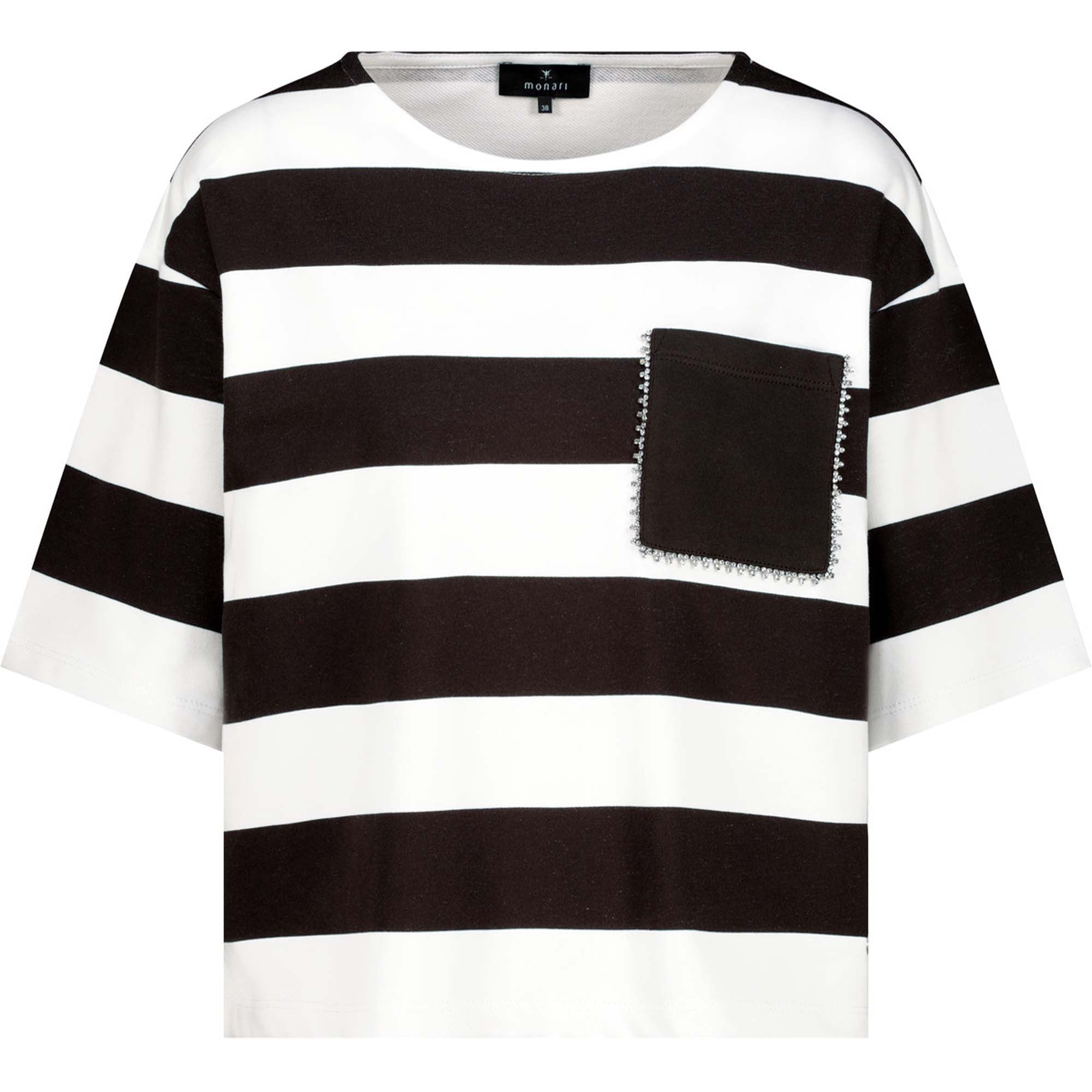 Sweatshirt mit Streifen und Schmuckdetails - Mode von Monari