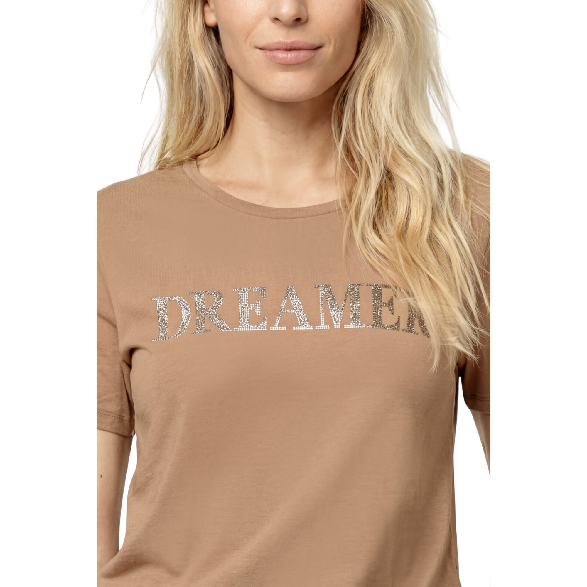 T-Shirt mit Strassschriftzug - Mode von Monari
