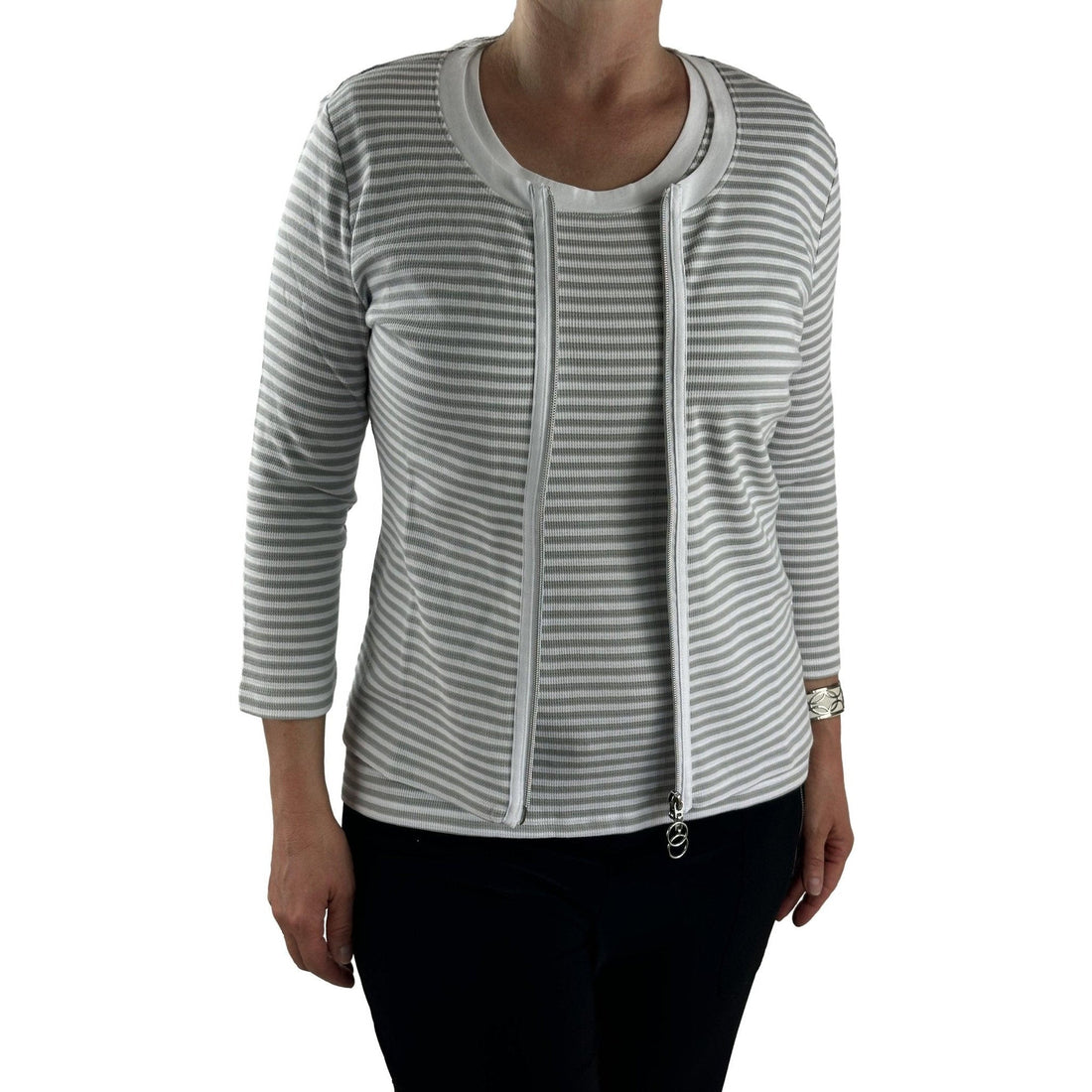 Sweatjacke mit Streifenmuster. Mode von Betty Barclay. Seidel Moden Onlineshop