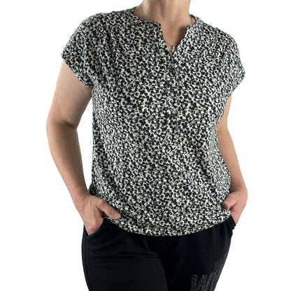 Shirt in Grautönen und Tunnelzug. Mode von Betty &amp; Co. Seidel Moden Onlineshop