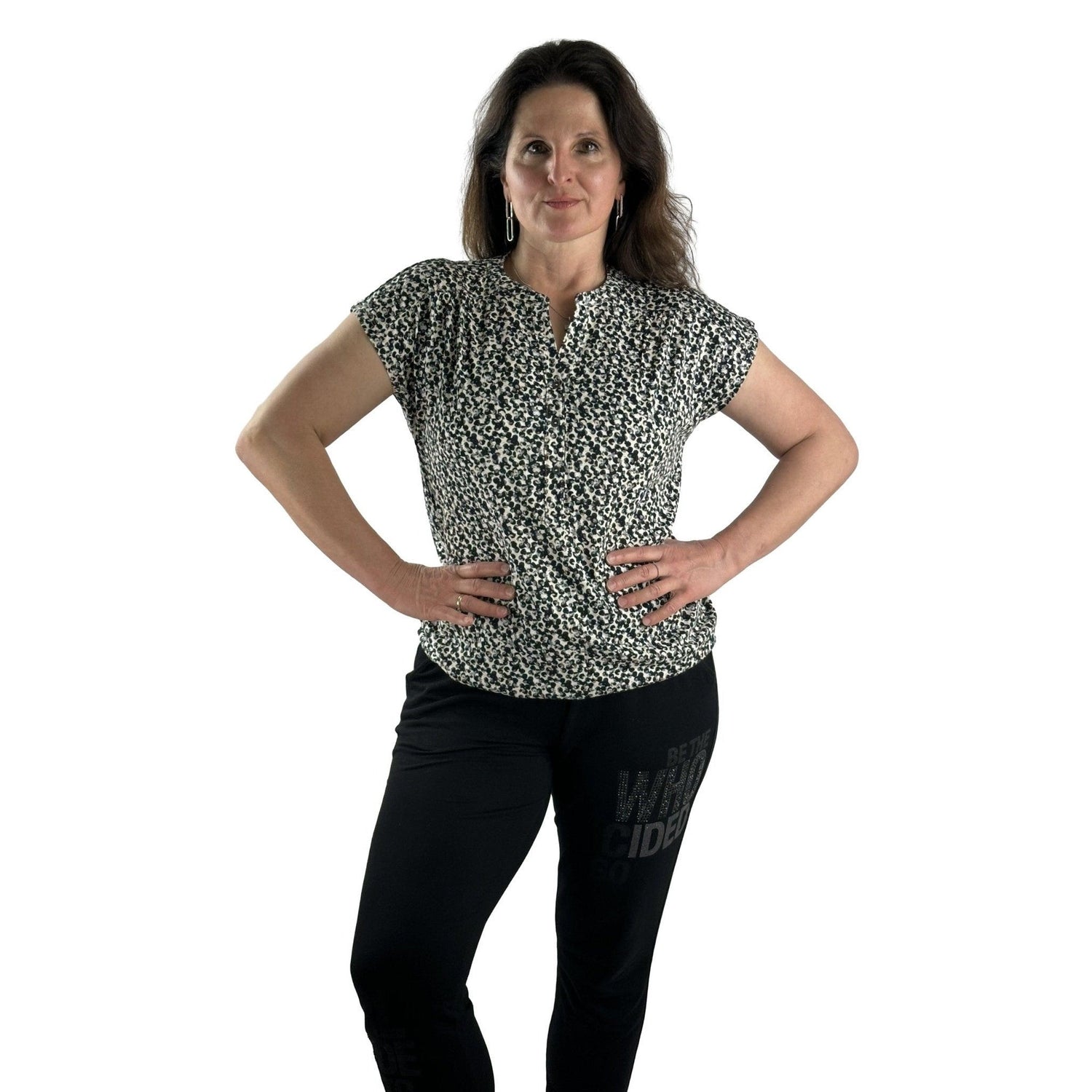 Shirt in Grautönen und Tunnelzug. Mode von Betty &amp; Co. Seidel Moden Onlineshop