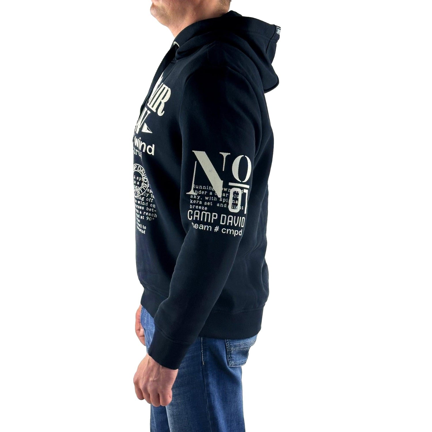 Hoodie mit Kapuze und Camp David Schriftzug – Seidel Moden