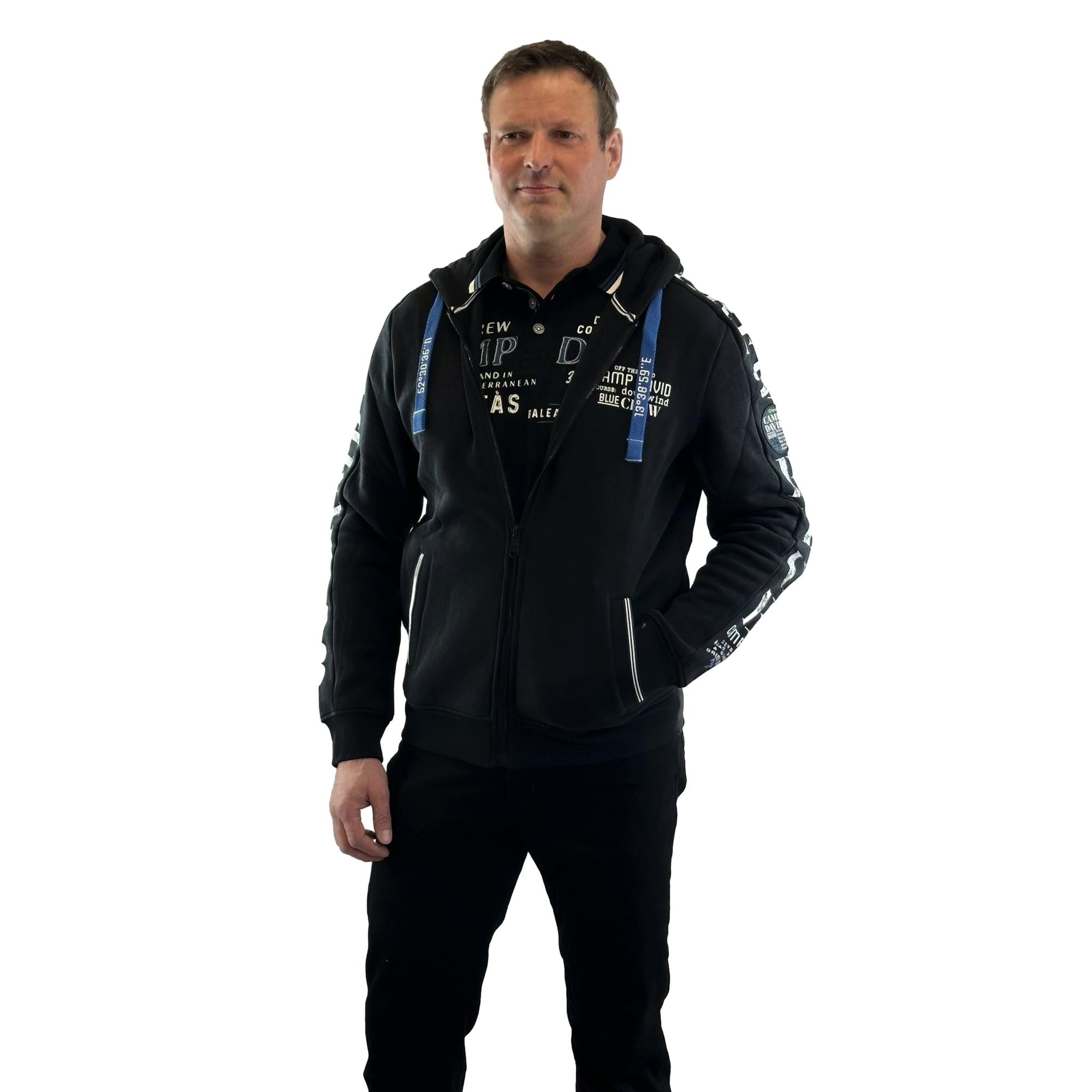 Sweatjacke mit Kapuze. Mode von Camp David. Seidel Moden Onlineshop