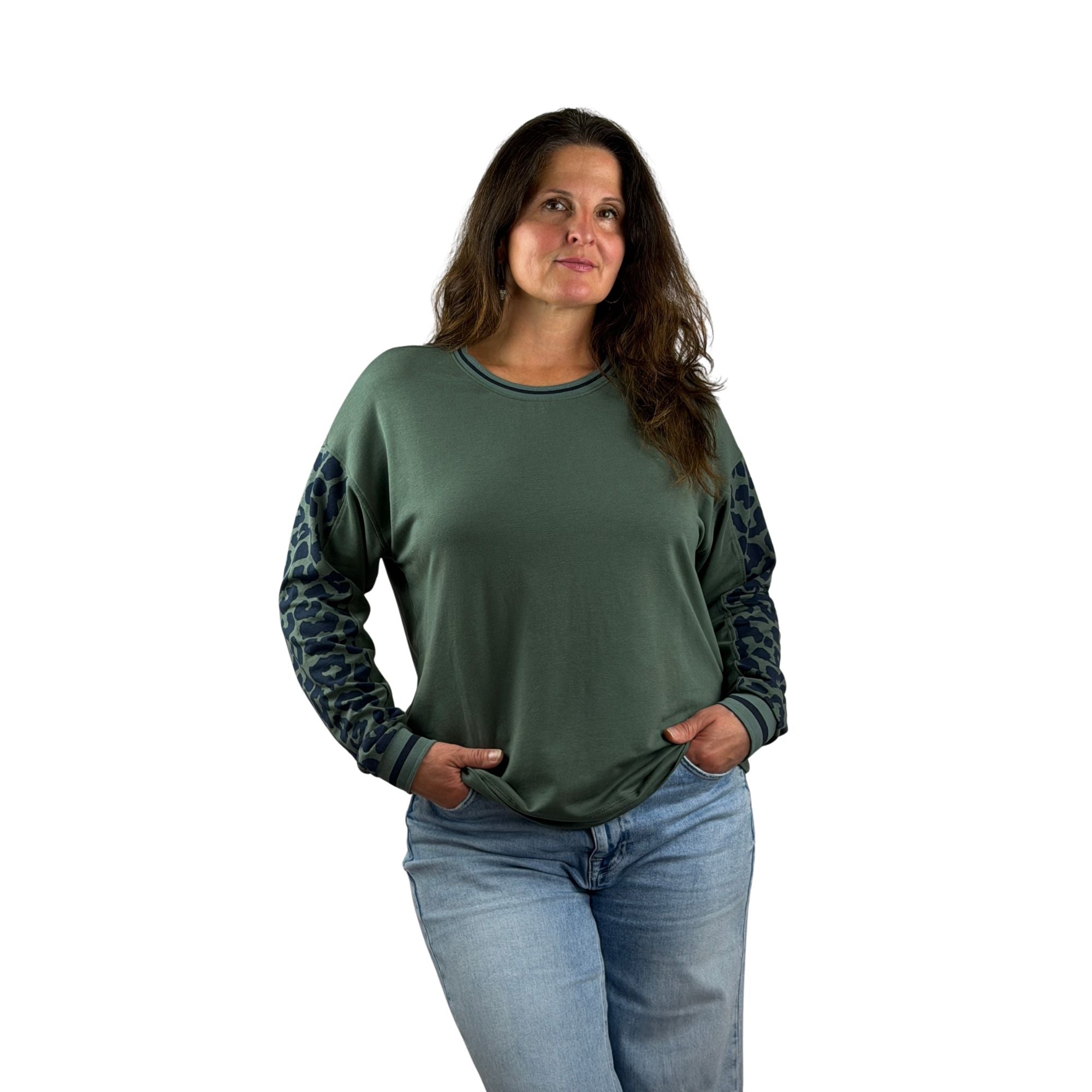 Sweatshirt mit Leoärmeln - Mode von Cecil