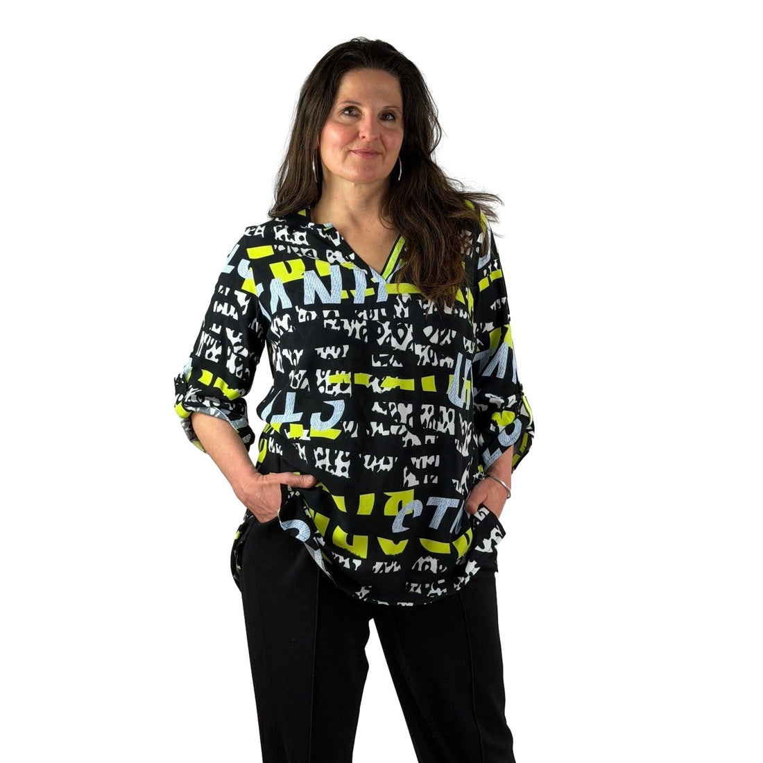 Bluse mit Allover - Print - Mode von Doris Streich