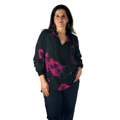 Bluse mit V-Ausschnitt. Mode von Doris Streich. Seidel Moden Onlineshop