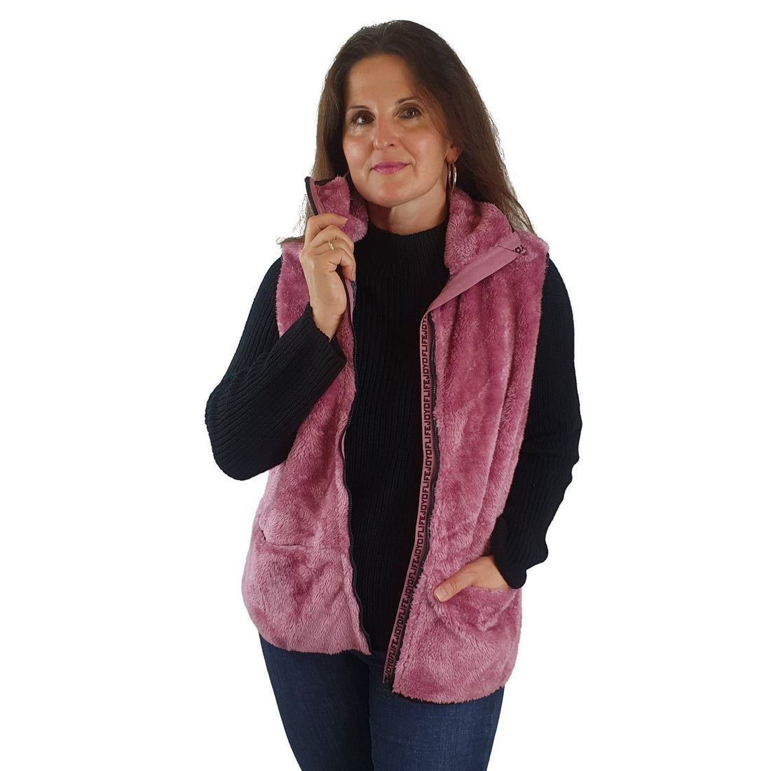 Fleeceweste mit großen Kragen. Mode von Hajo. Seidel Moden Onlineshop