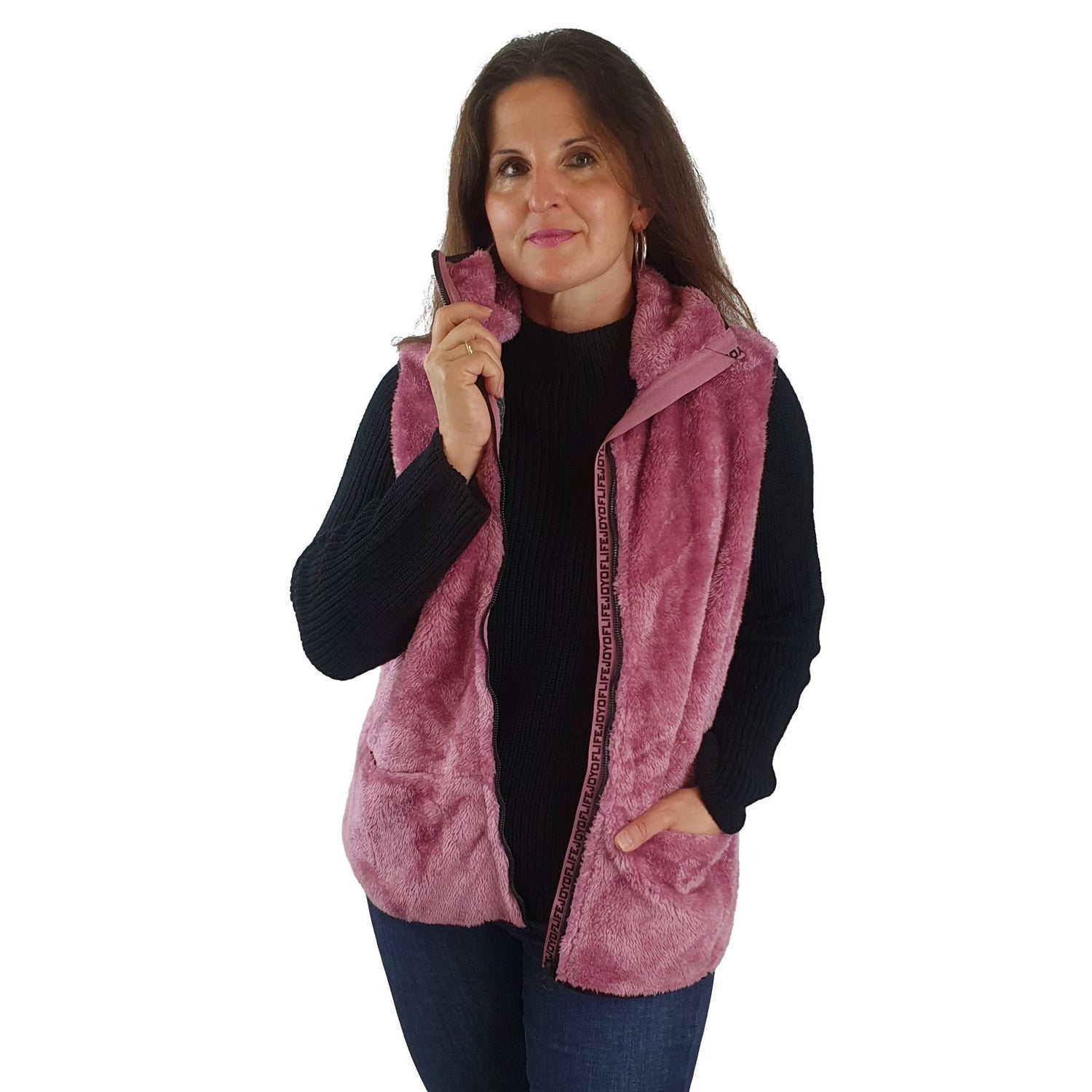 Fleeceweste mit großen Kragen. Mode von Hajo. Seidel Moden Onlineshop