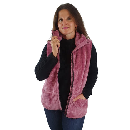 Fleeceweste mit großen Kragen. Mode von Hajo. Seidel Moden Onlineshop