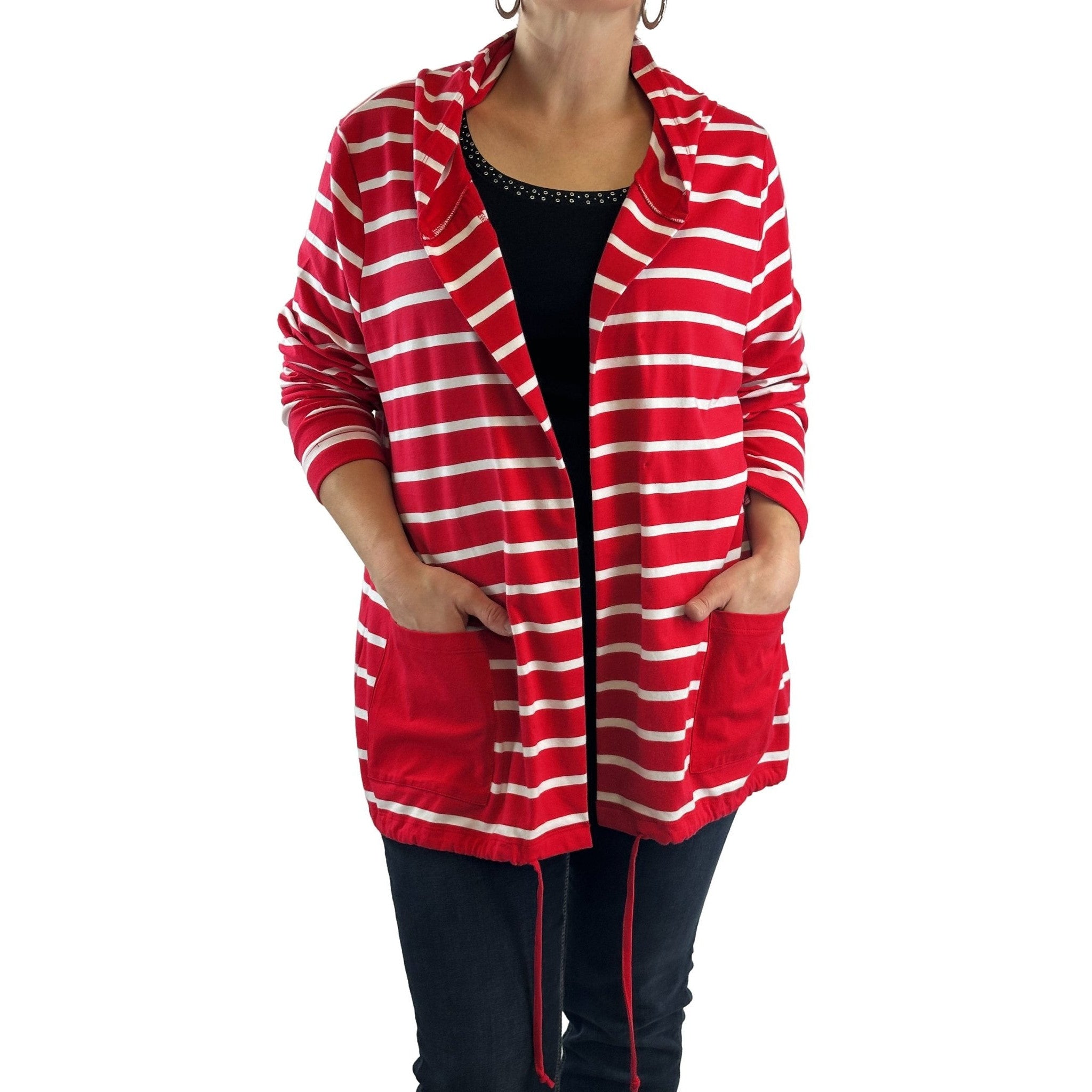 Sweatjacke mit Streifen. Mode von Marble. Seidel Moden Onlineshop