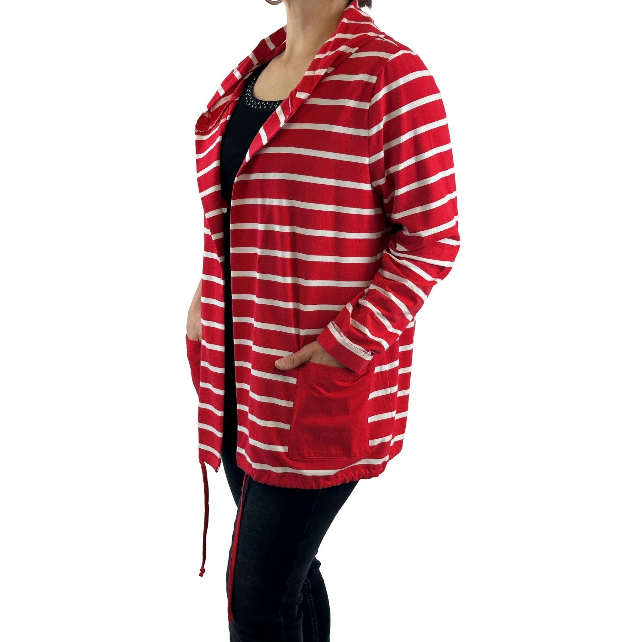 Sweatjacke mit Streifen. Mode von Marble. Seidel Moden Onlineshop