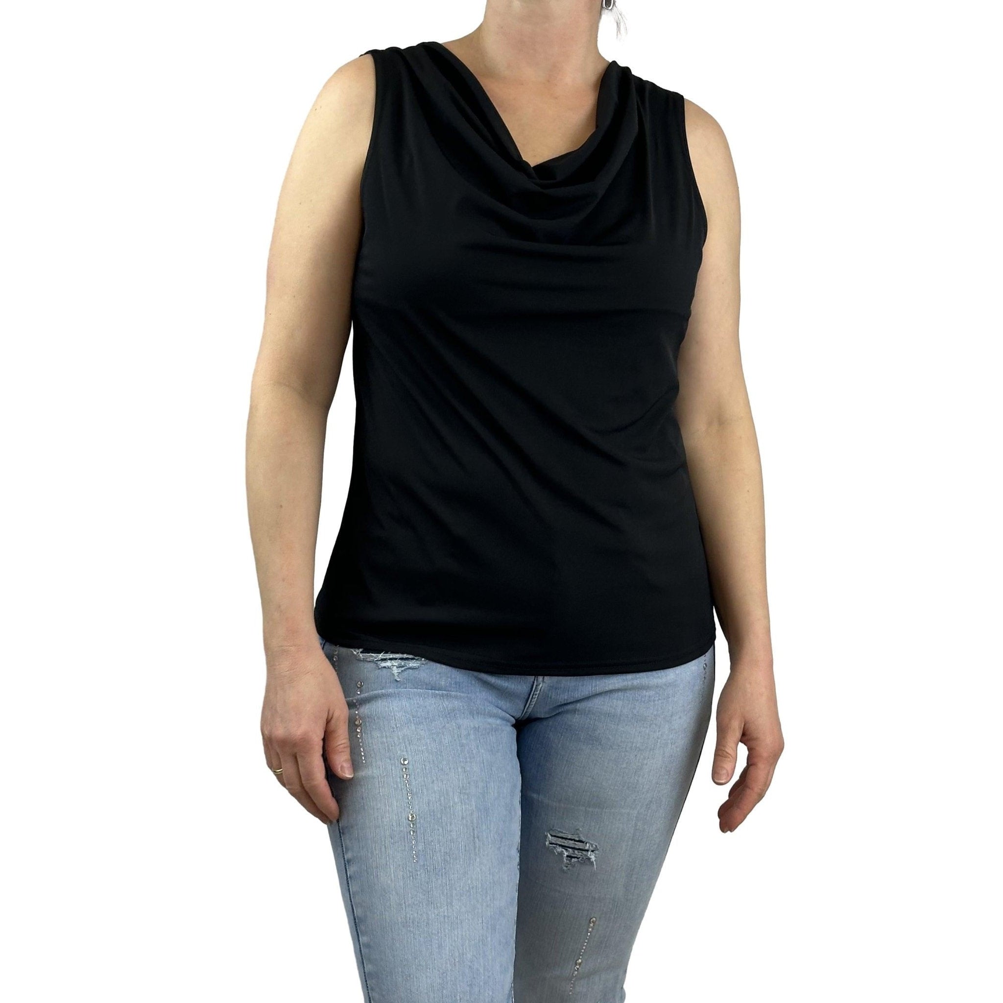 Top mit Wasserfall-Ausschnitt. Mode von Marinello. Seidel Moden Onlineshop