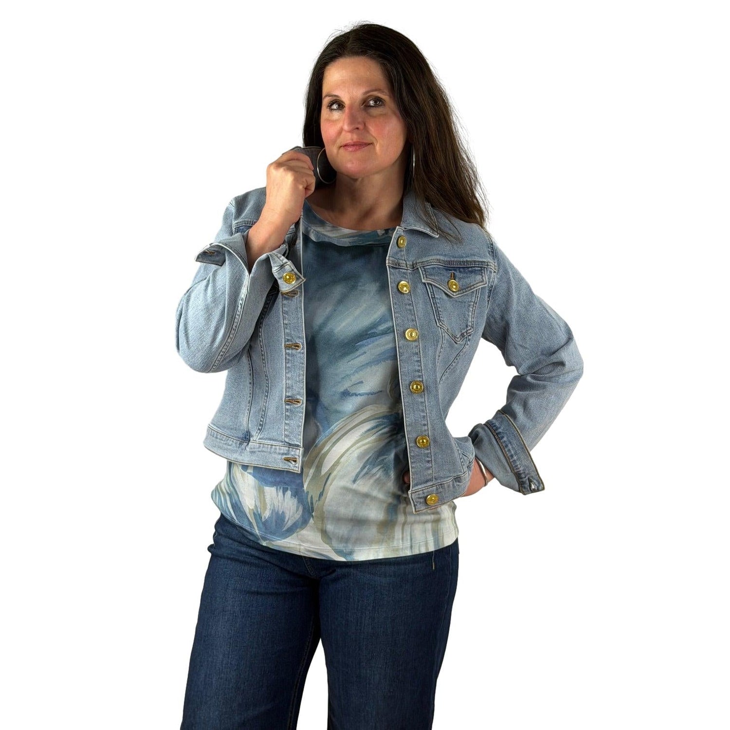 Jeansjacke mit Goldknöpfen - Mode von MICHA