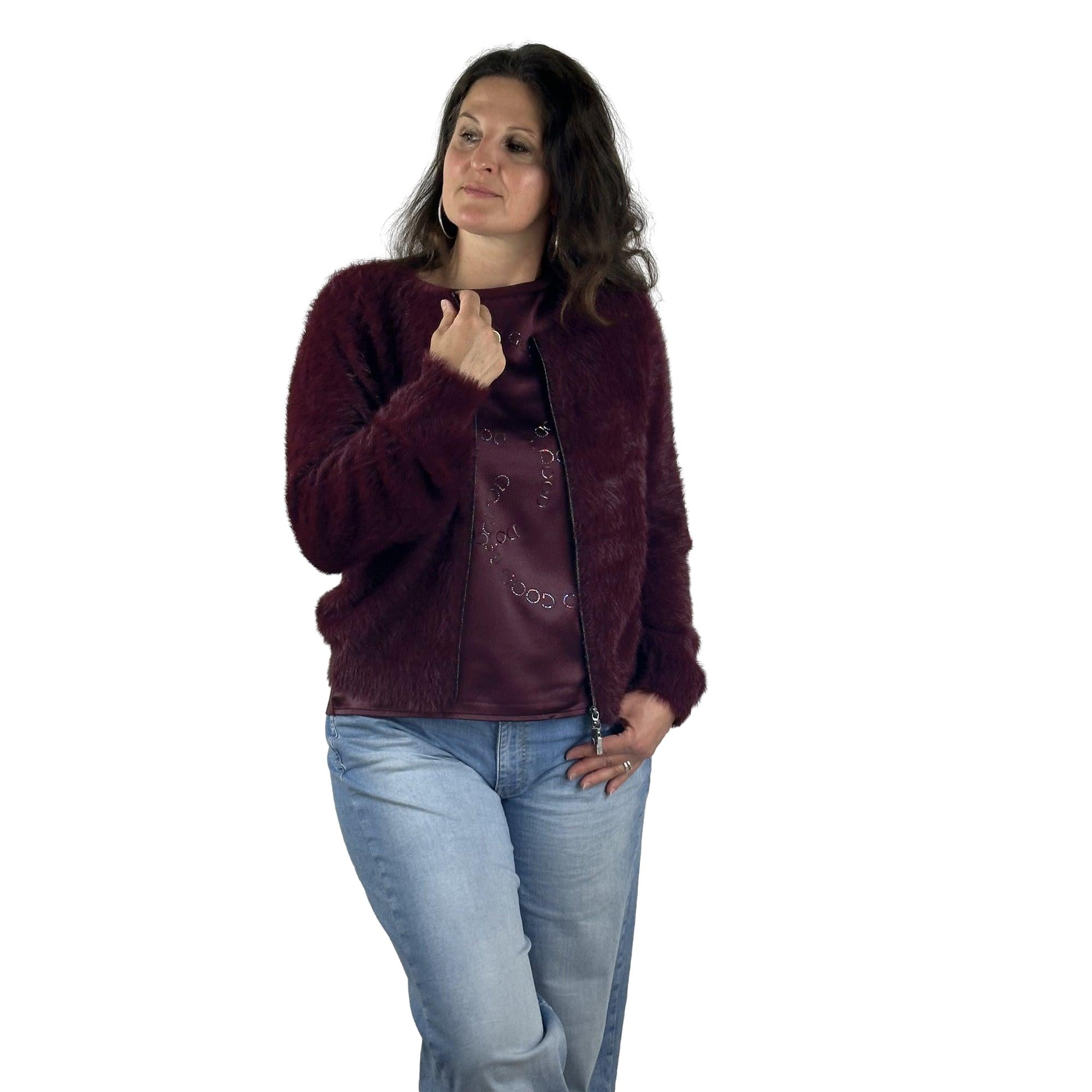 Kuscheljacke mit Reißverschluß. Mode von Monari. Seidel Moden Onlineshop