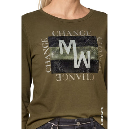 Langarmshirt mit Schmuckdetails - Mode von Monari