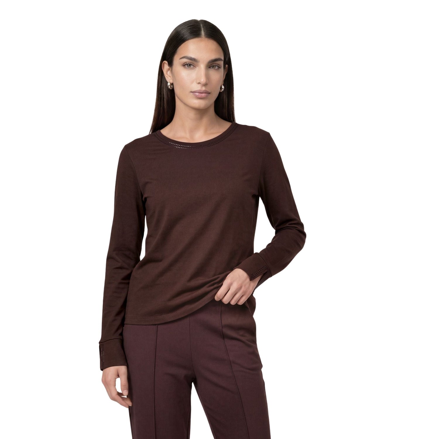 Langarmshirt mit Strassdetails - Mode von Monari
